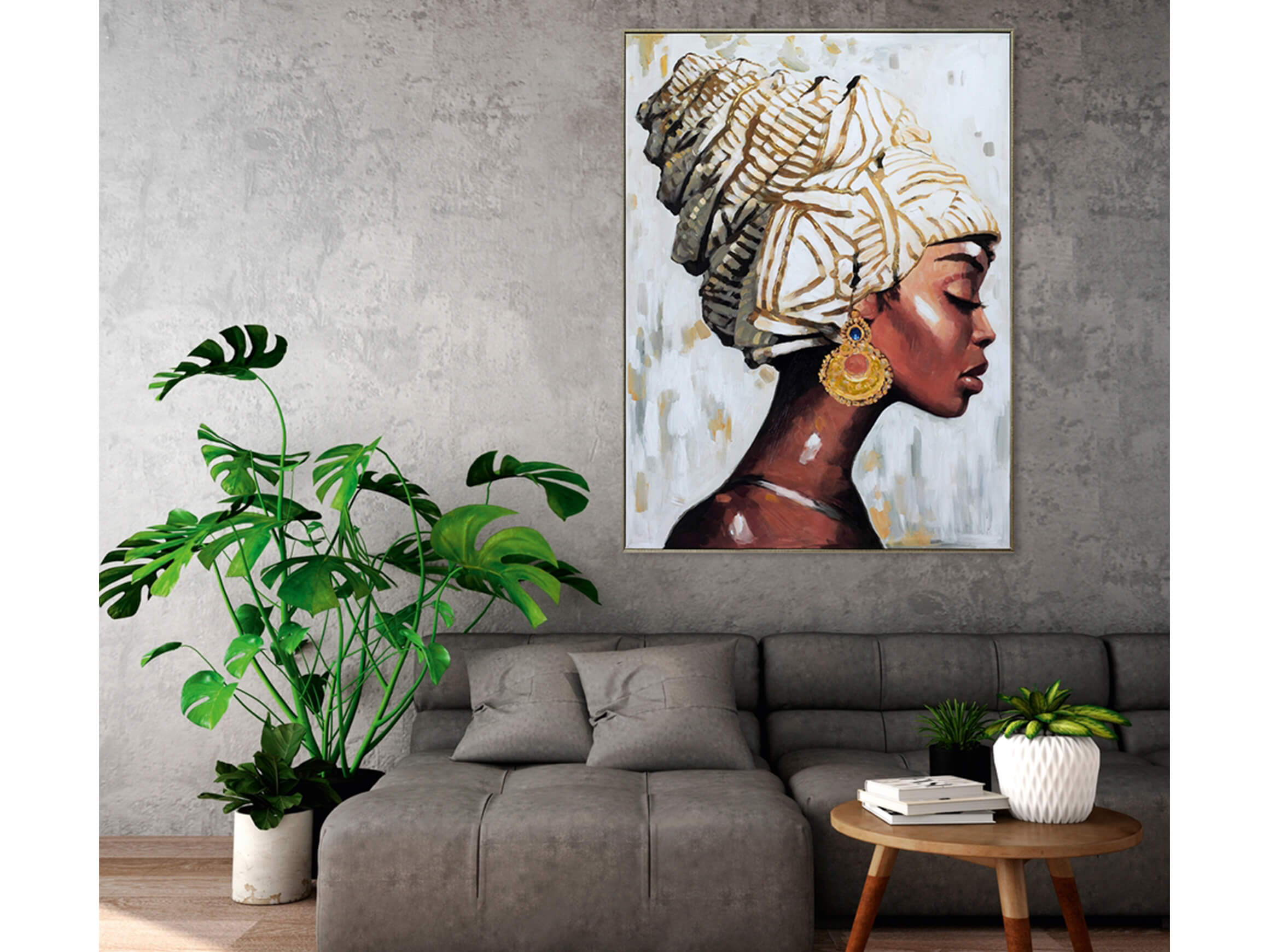 Bild Schöne mit Turban image LAND / Grösse: 120 x 90 cm