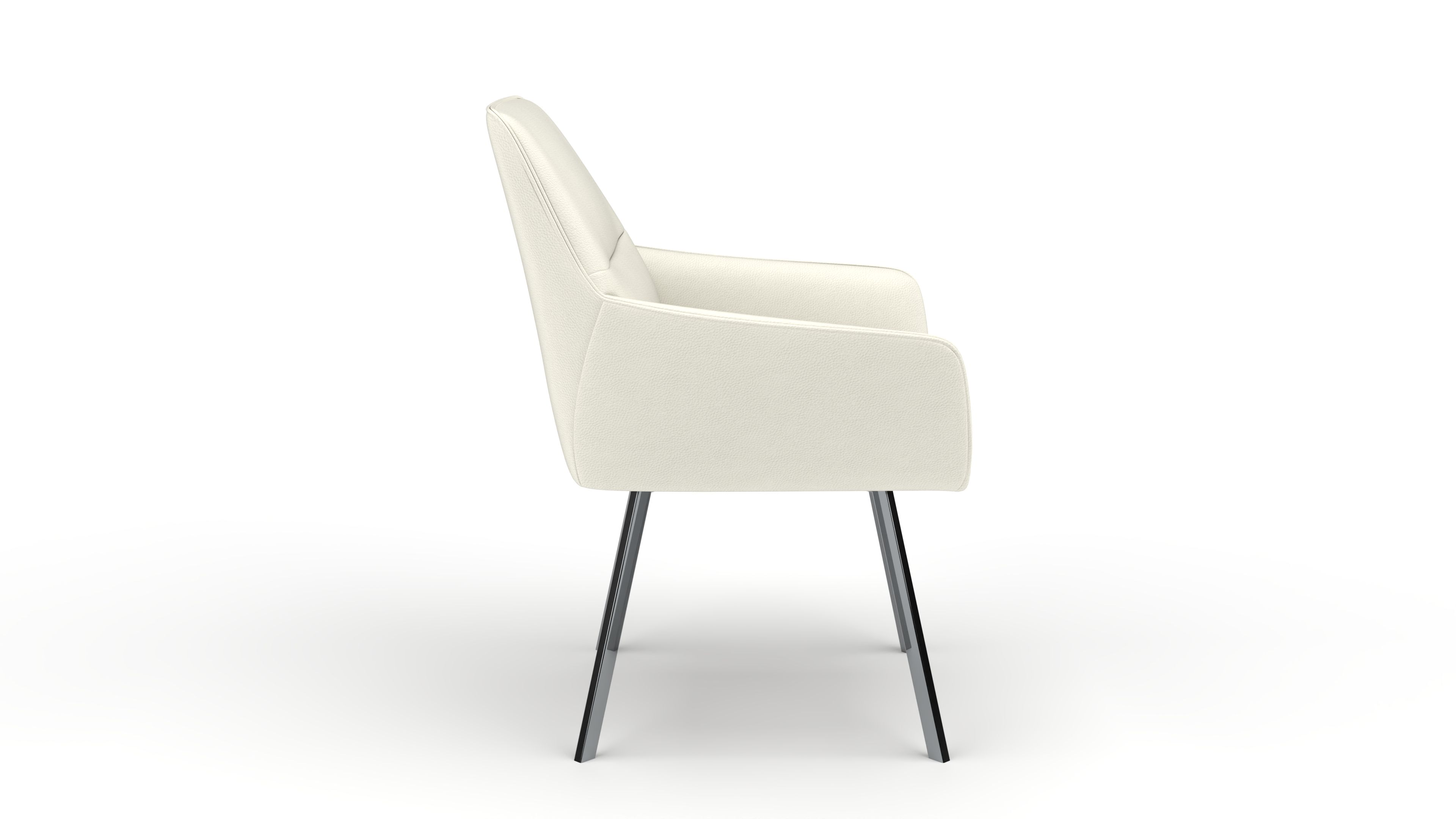 Stuhl Bellatrix - von UrbanDesign | Drehfunktion, Fuss Stahl, Leder white