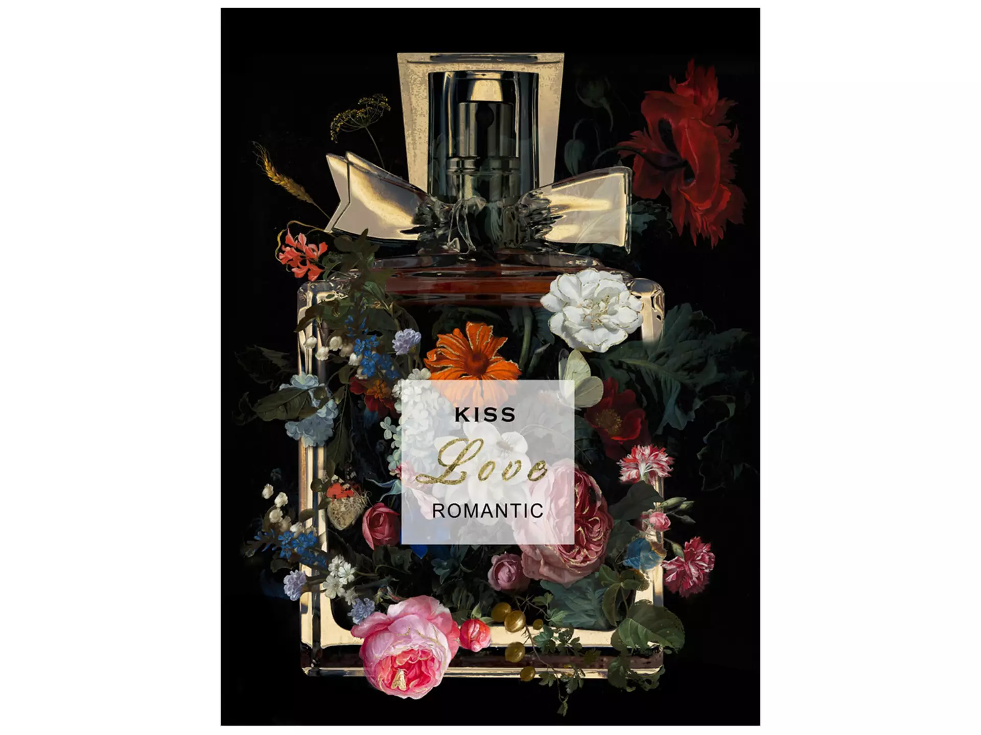 Digitaldruck auf Glas Parfum im Flakon "Kiss Love Romantic" image LAND