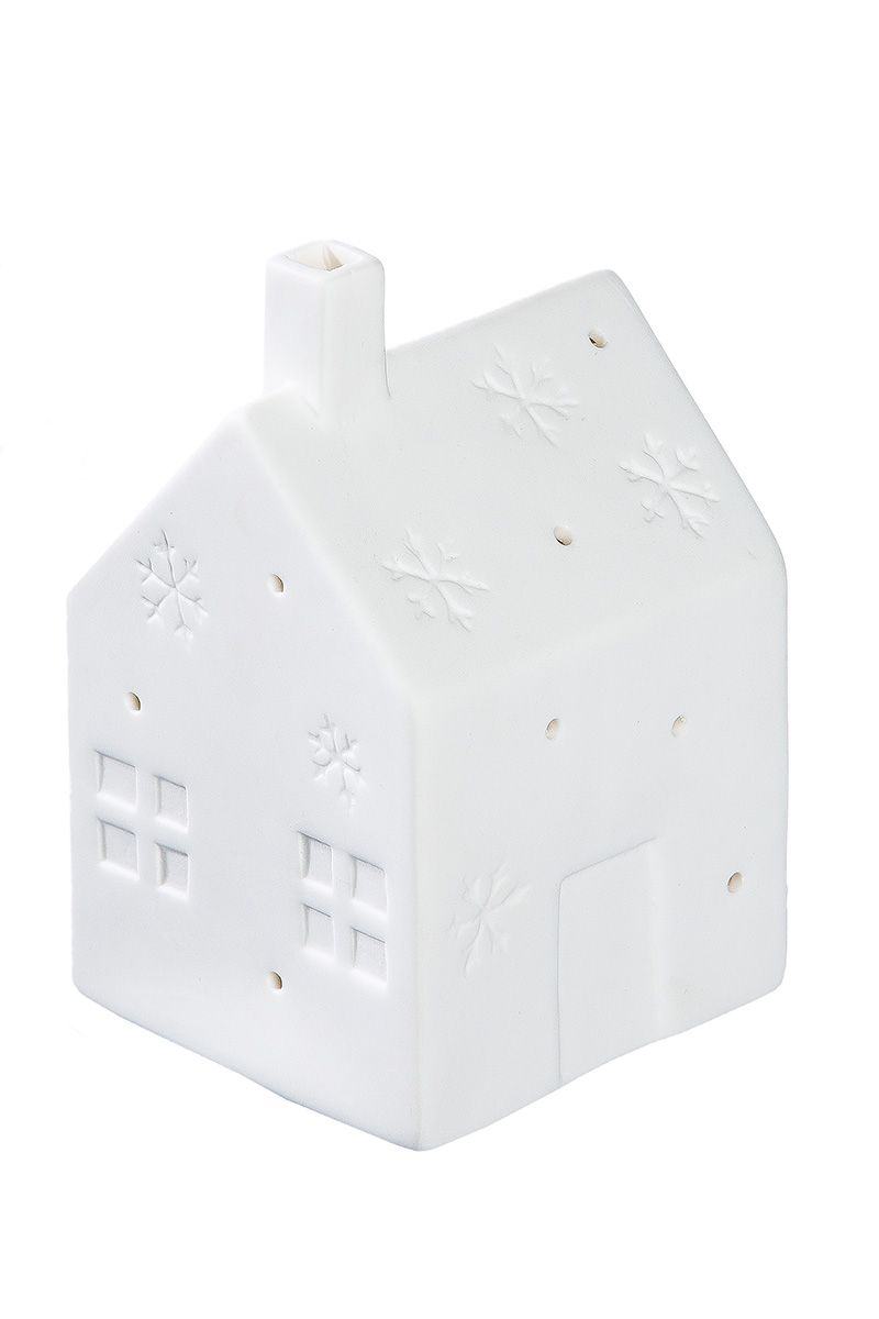 Windlicht mit LED Haus-Led, Cozy, Weiss H: 12 cm Gilde