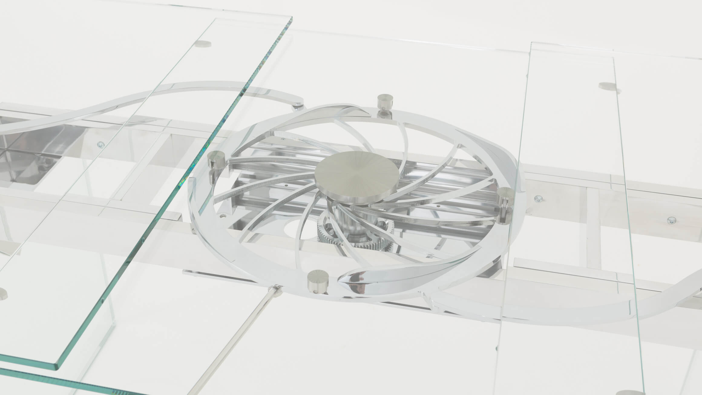 Esstisch Quantu, Glas, Mechanismus Chrom, b 200-280 cm