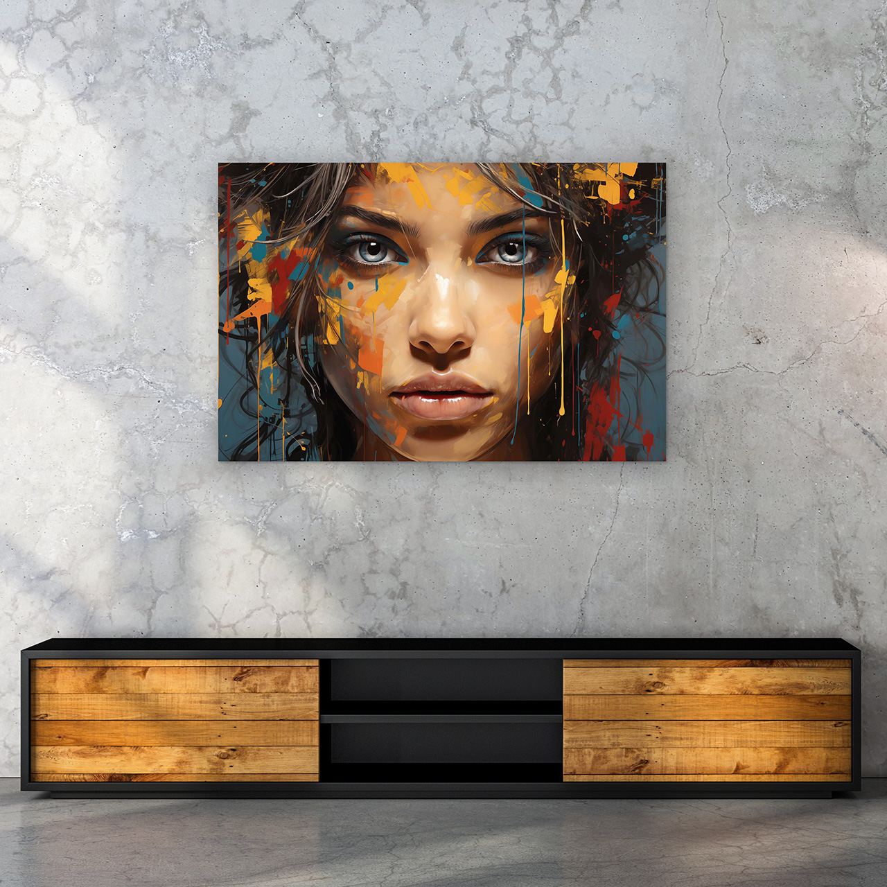 Canvas-Grey Eyes Behind Colours-image LAND