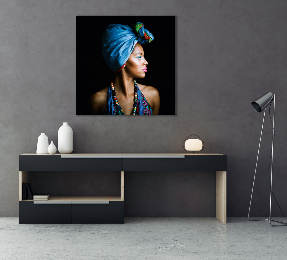 Alubild-Schönheit mit Blauem Turban-image LAND