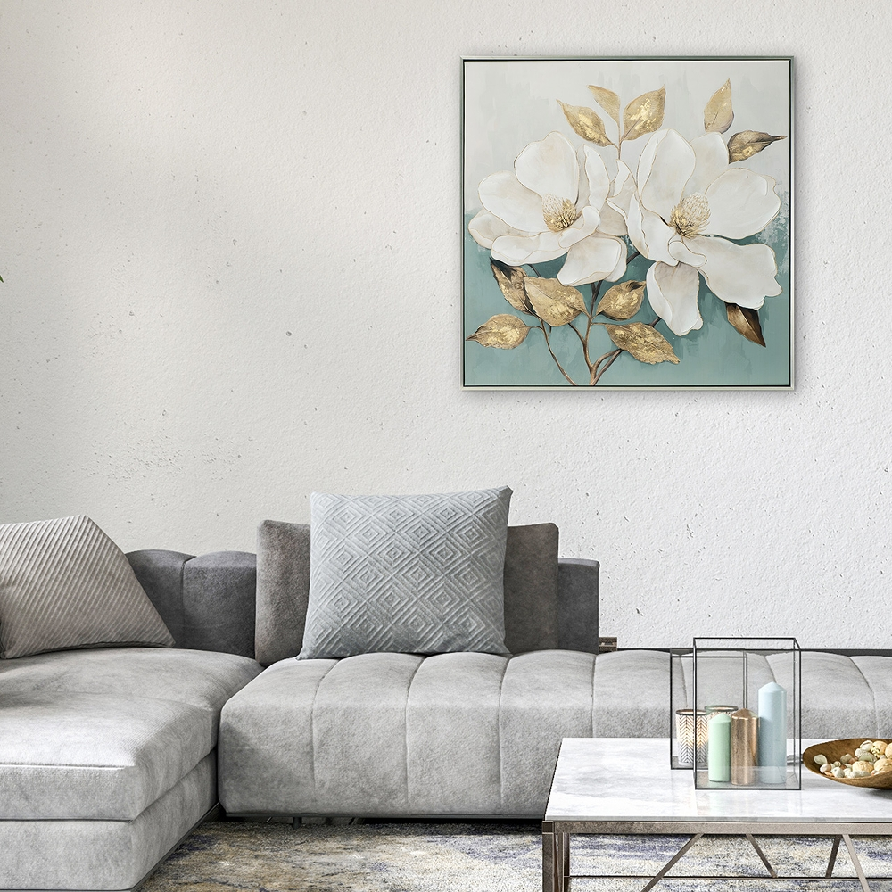 Bild White Flower image LAND / Grösse: 80 x 80 cm