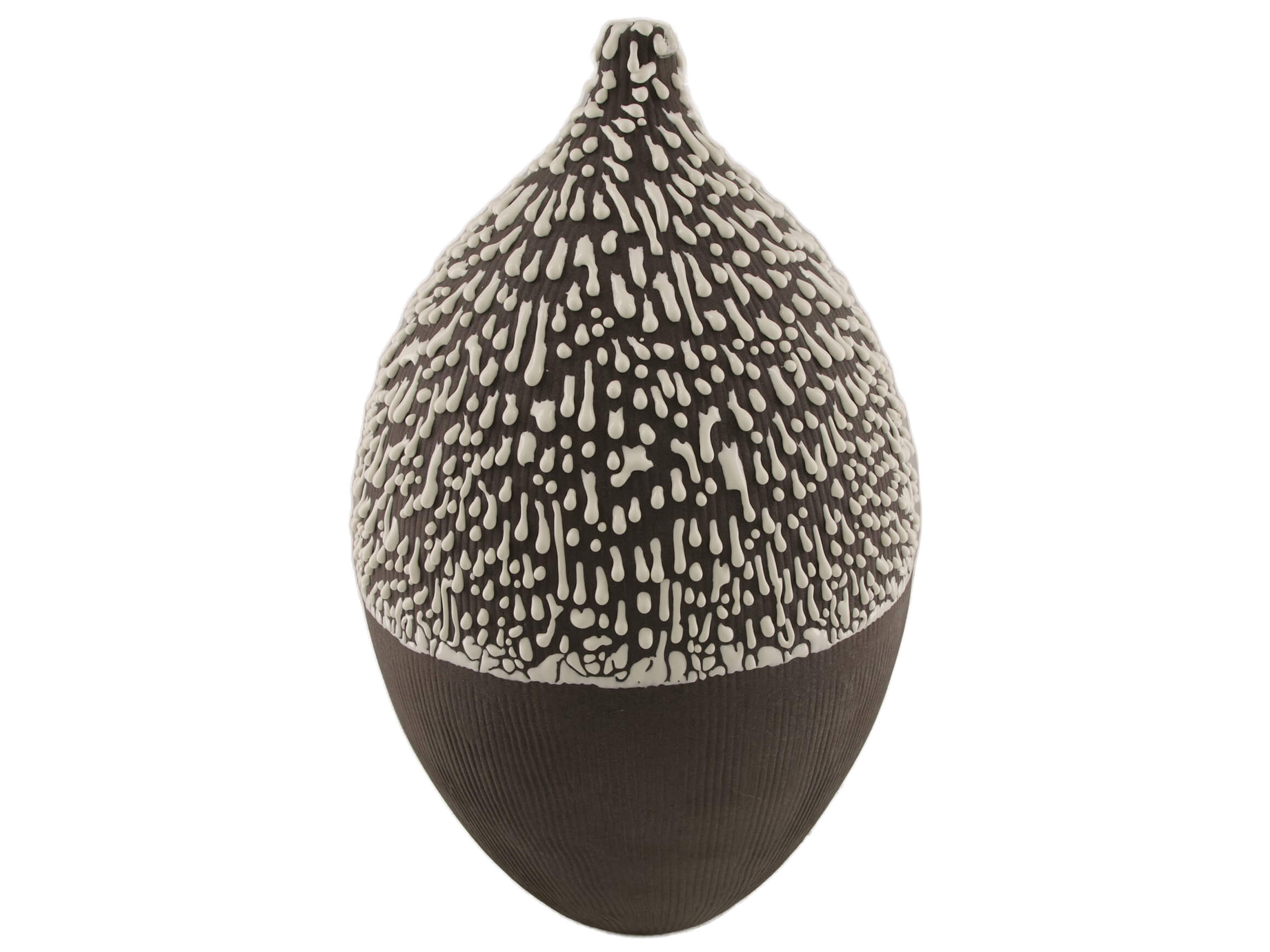 Decofinder Vase Keramik Schwarz Weiss H: 44 cm  | Schubiger Möbel