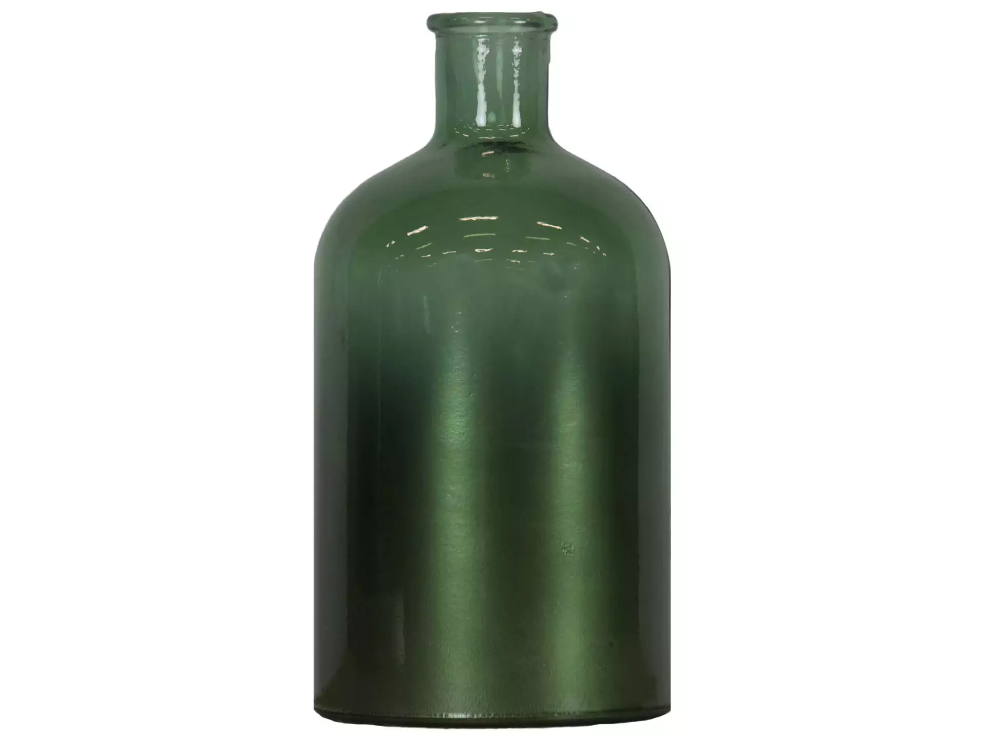 Flasche Glas Metallgrün H: 22 cm Decofinder