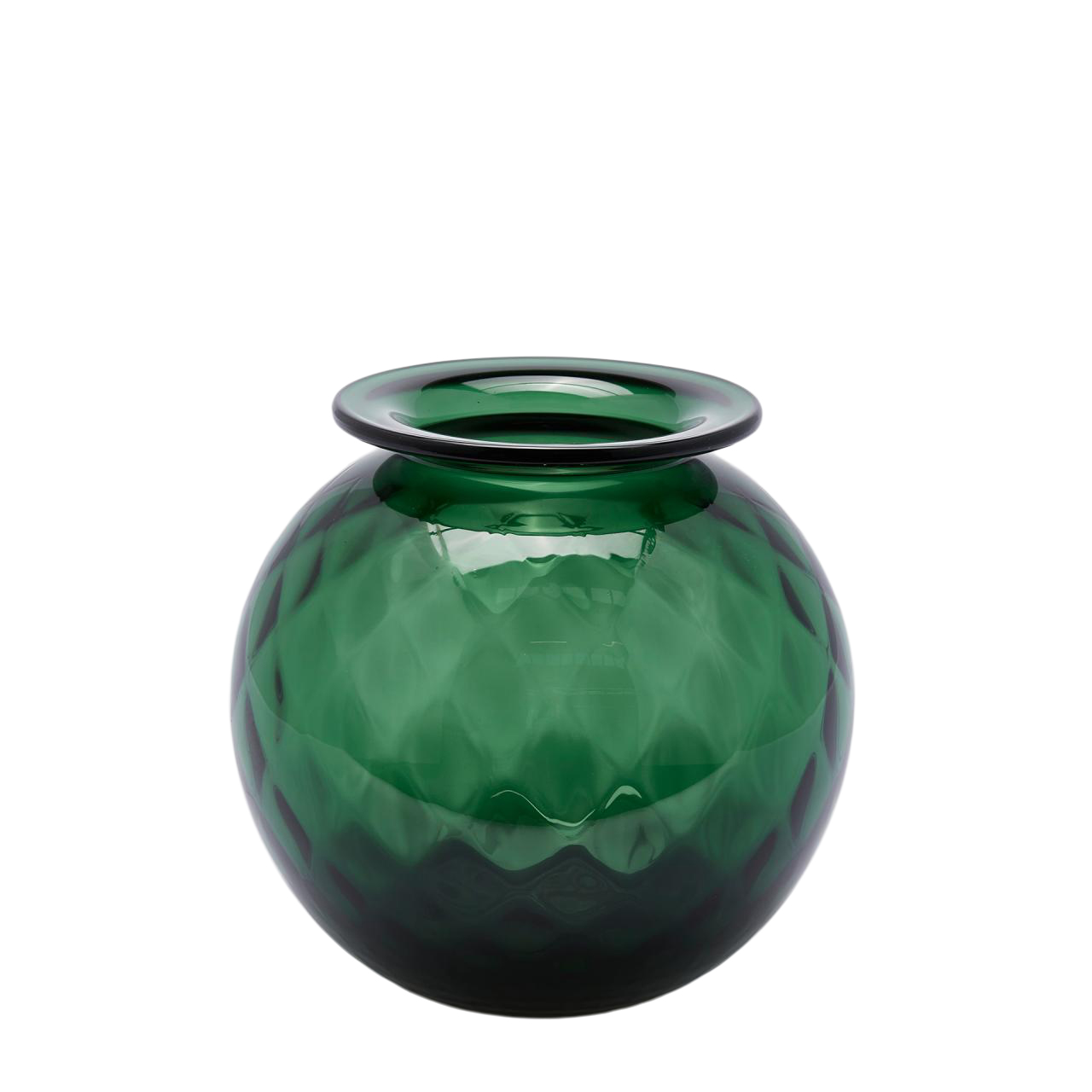 Edg Vase Optisches Glas Flaschengrün H: 19 cm  | Schubiger Möbel