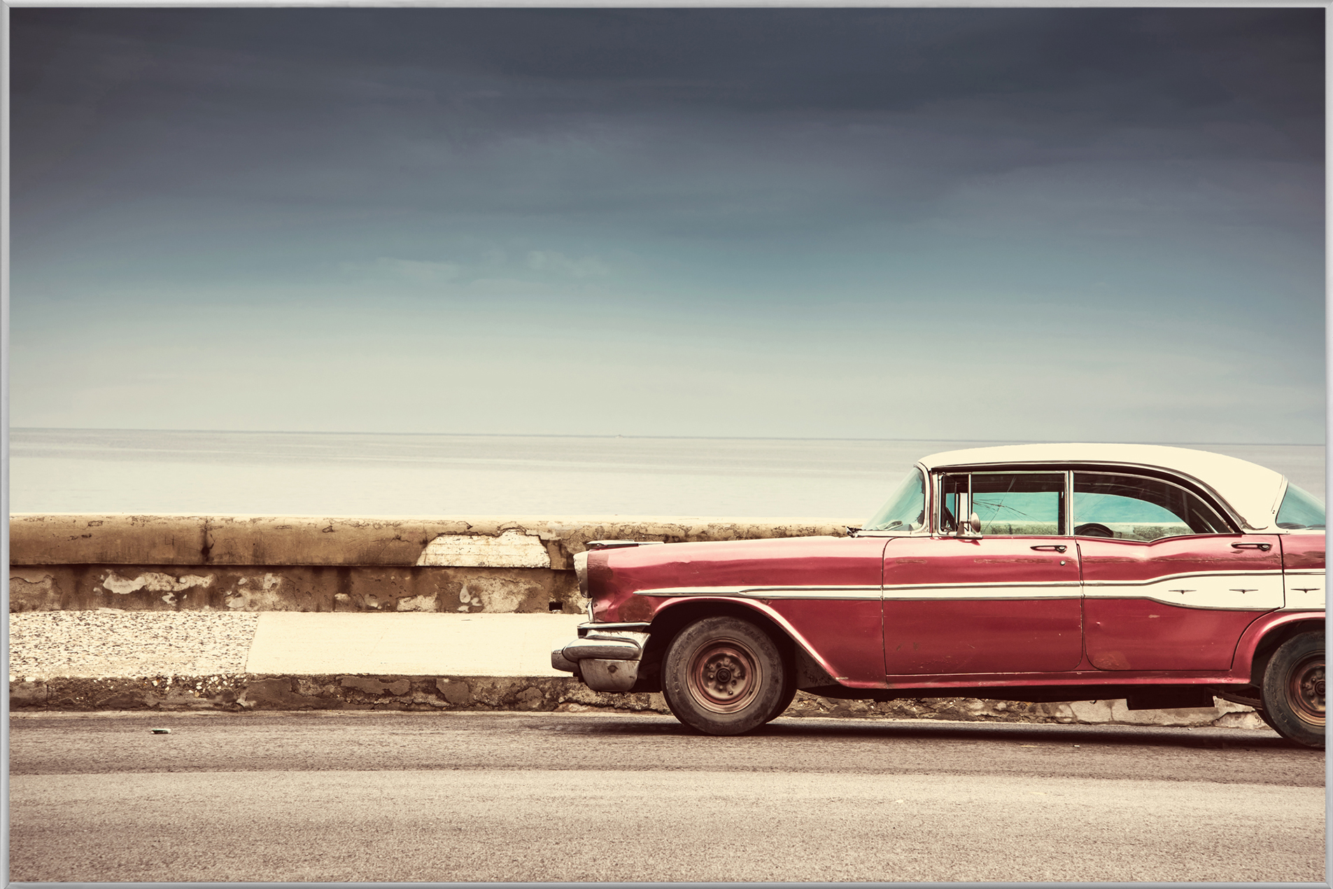 Bild mit Rahmen-Roter Oldtimer-image LAND