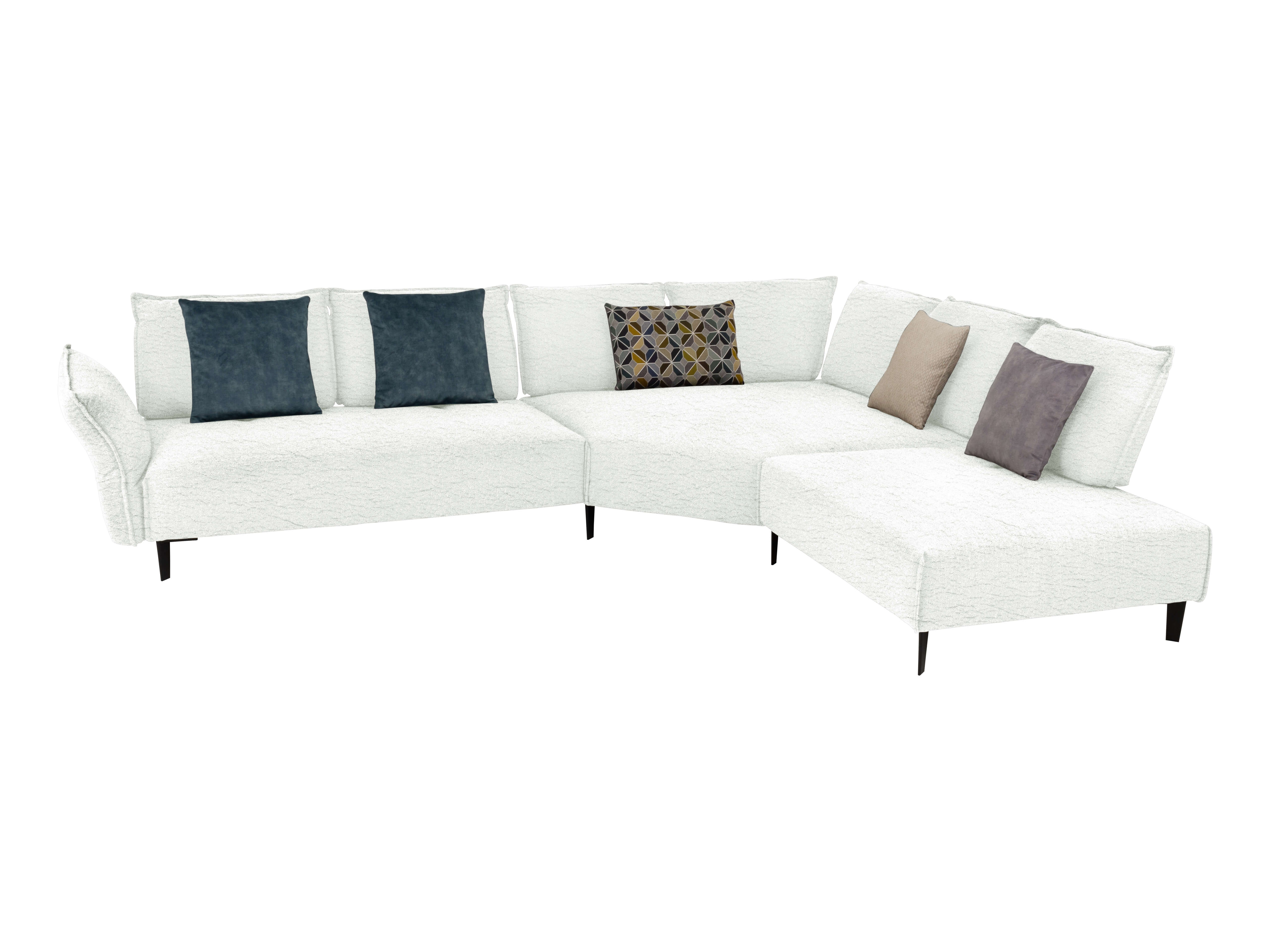 Ecksofa Bochum Basic Schillig Willi / Farbe: Weiss / Material: Leder Basic