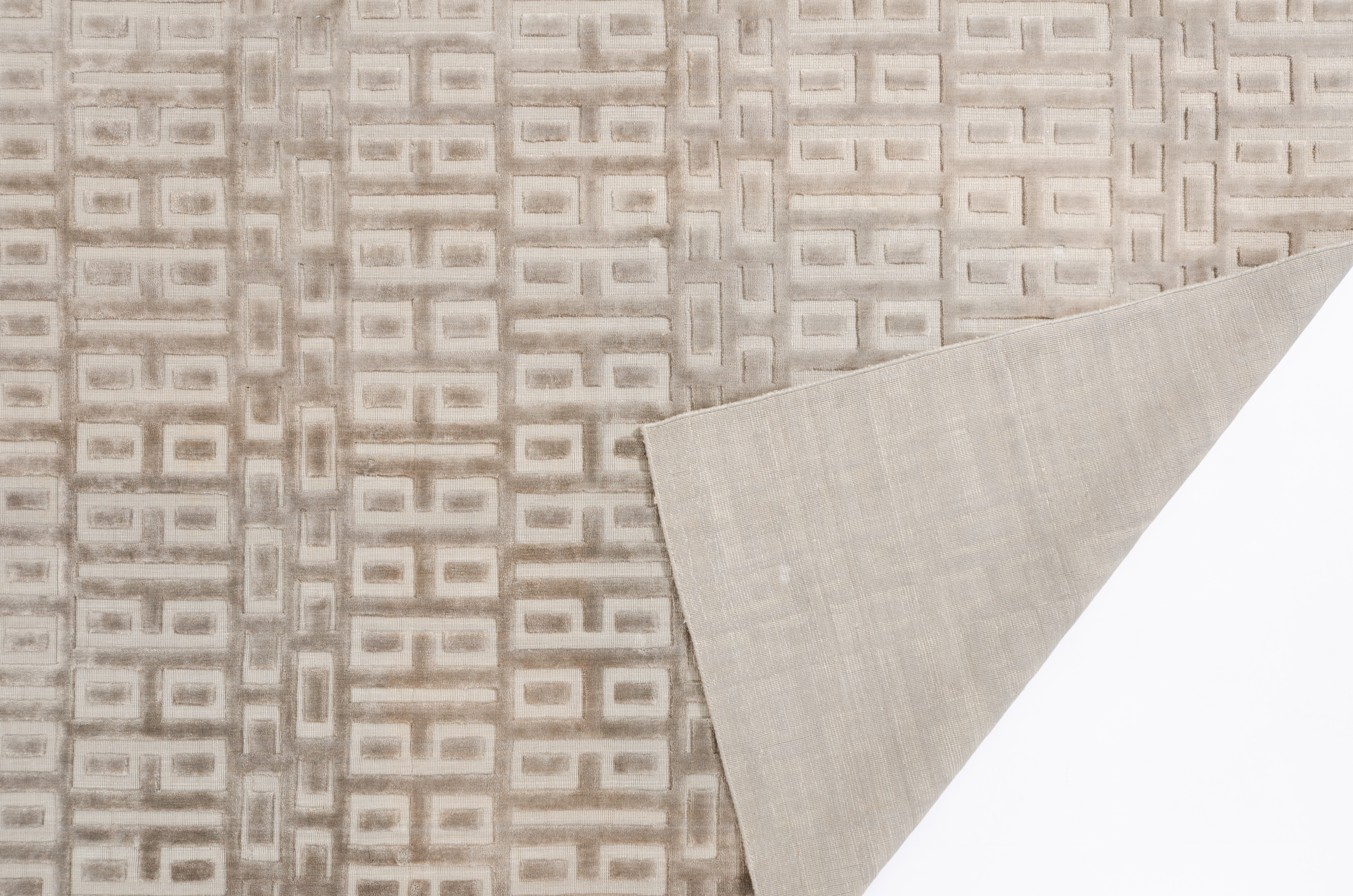 Webteppich Indien Elegance 3417 Negra / Farbe: Hellgrau