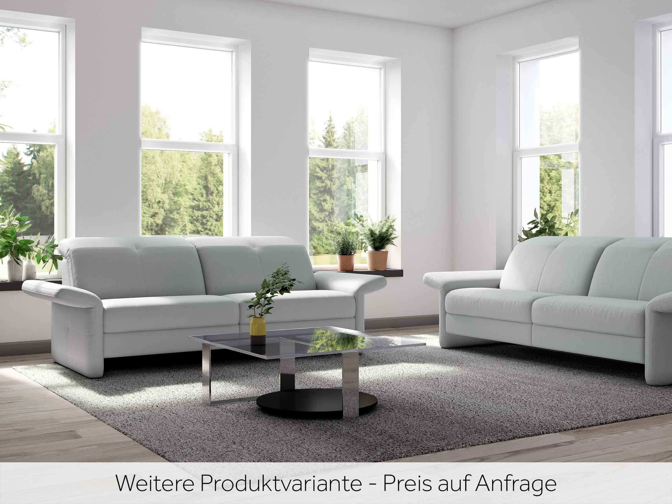 Sofa Baranya, 2-Sitzer Leder Perle, BxTxH 190x93x82 cm