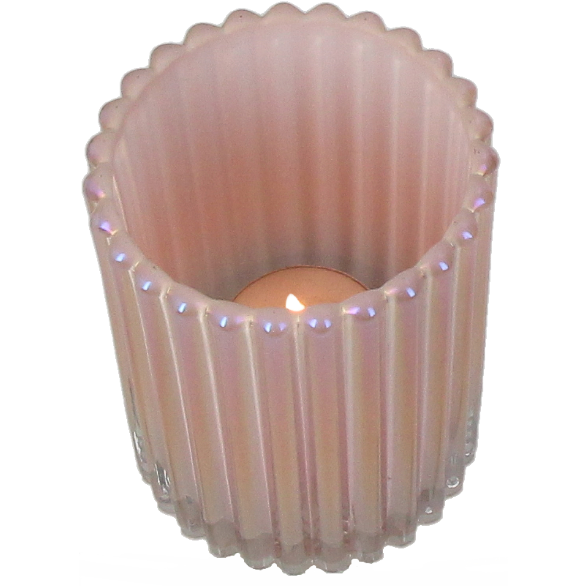 Windlicht Glas, Rosa H: 9 cm Kersten