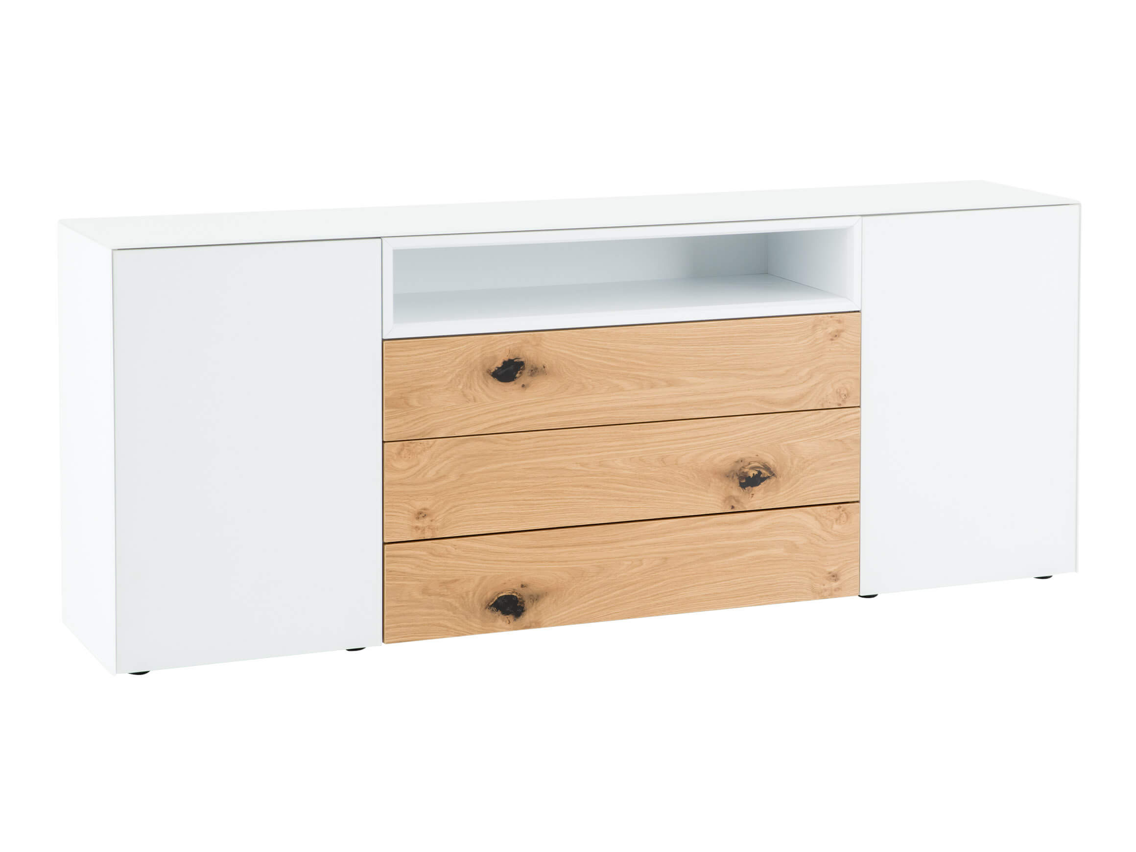 Modular Sideboard Garda Living Wildeiche Weiss | Schubiger Möbel