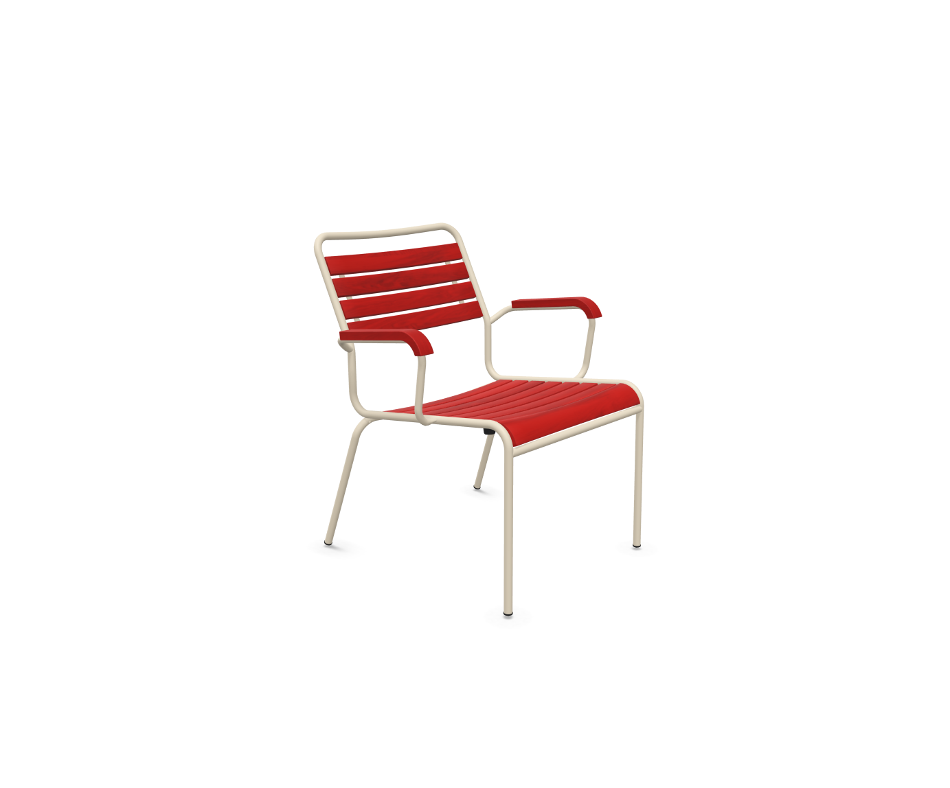 Holzlatten-Lounger Rigi mit Armlehne von Schaffner / Farbe: Rot / Grösse: 68 x 72 cm