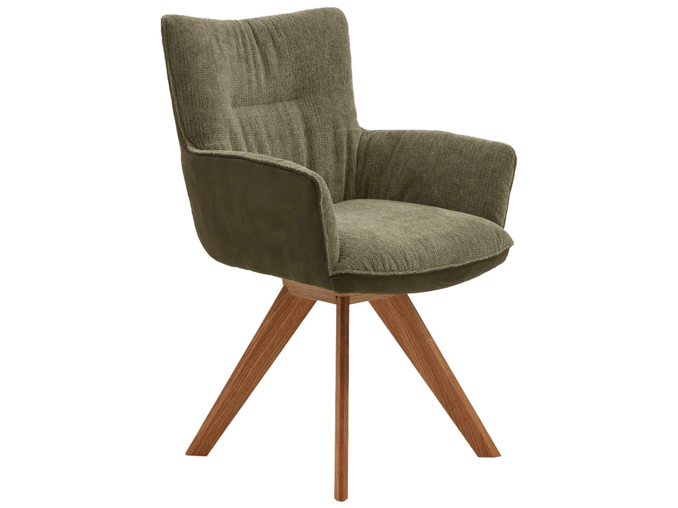 Drehstuhl Pancho Eiche Massiv Niehoff / Farbe: Grün / Bezugsmaterial: Microfaser Stoff