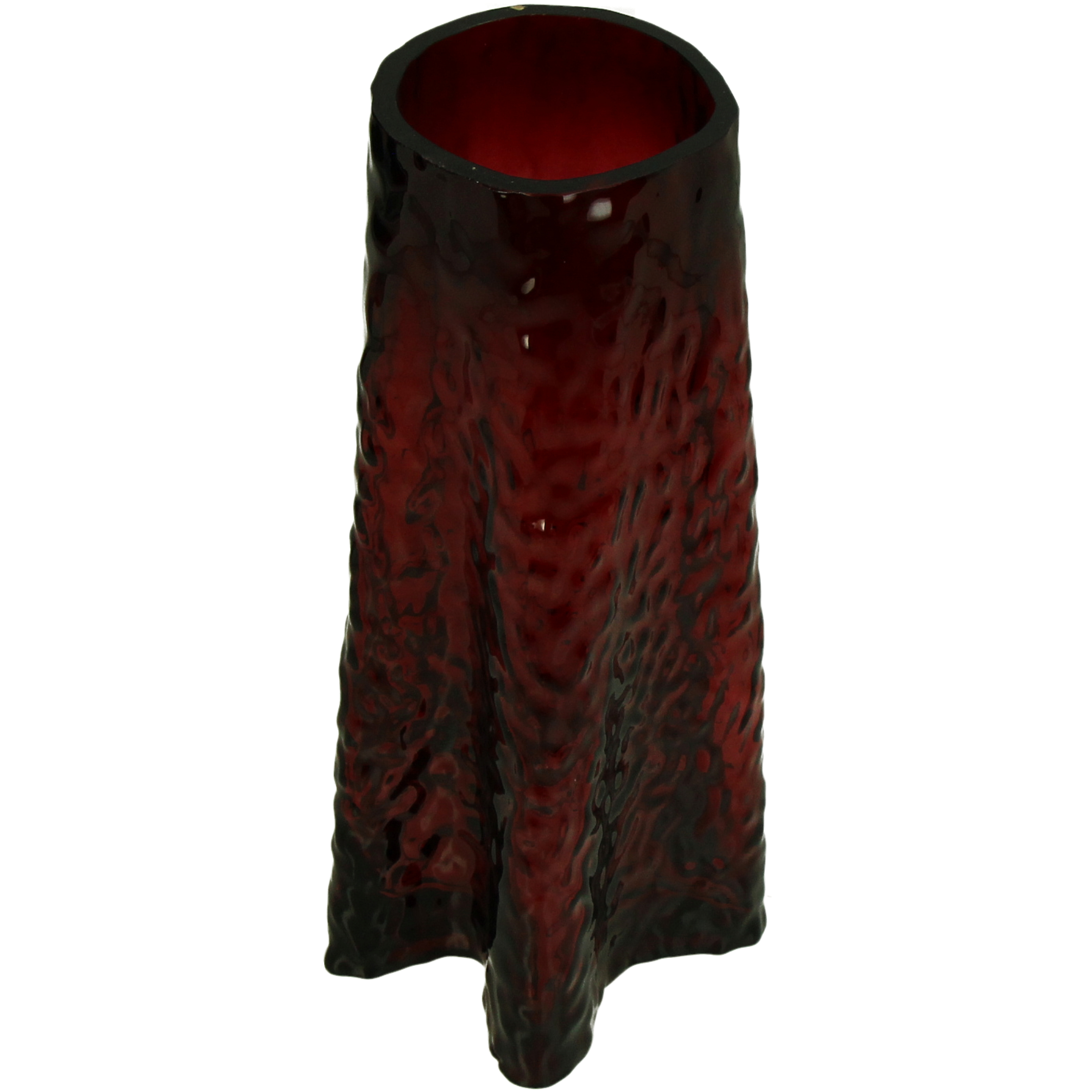 Vase Glas, Rot H: 25 cm Kersten