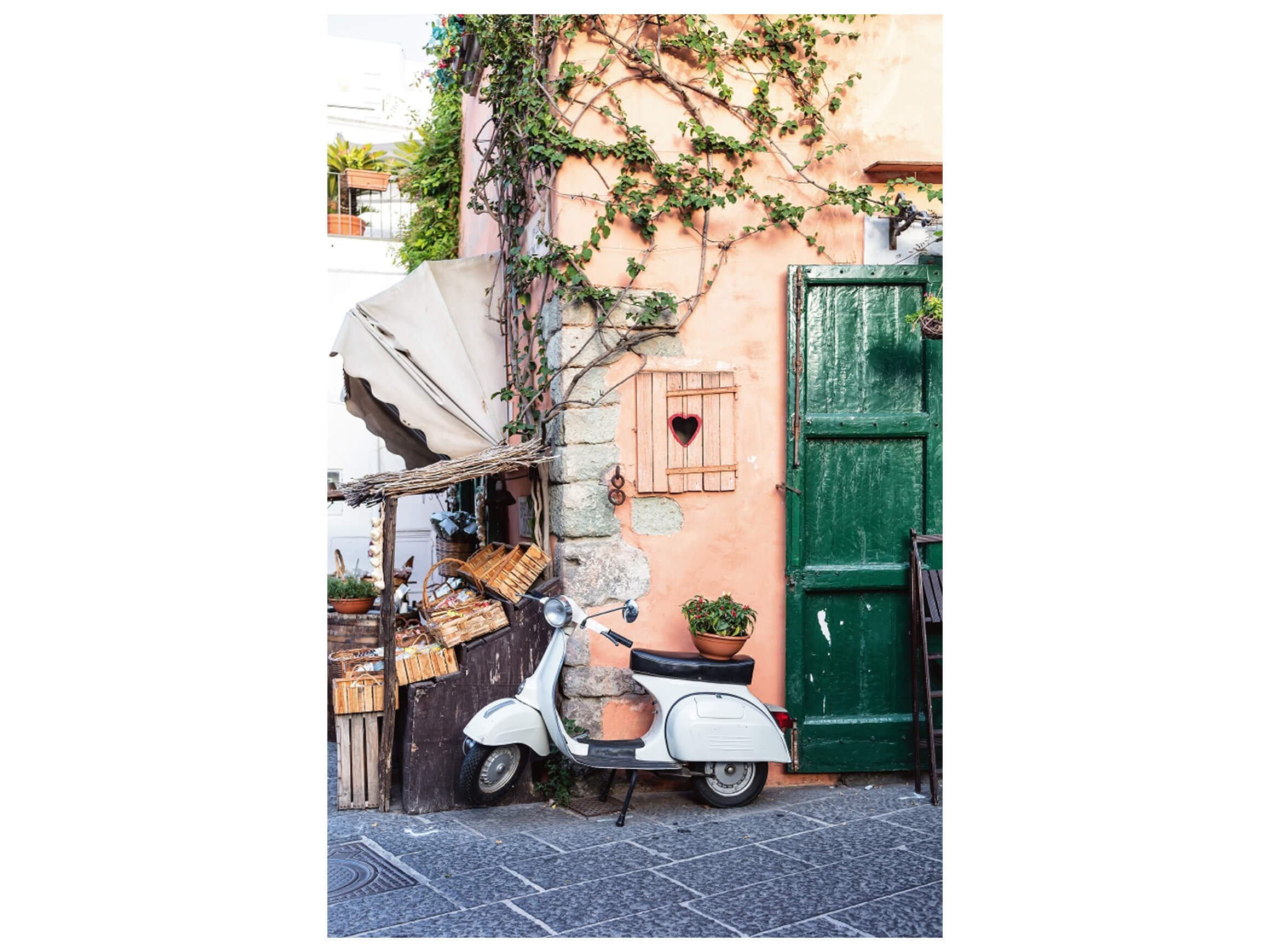 Digitaldruck auf Glas Moped am Strassenrand image LAND