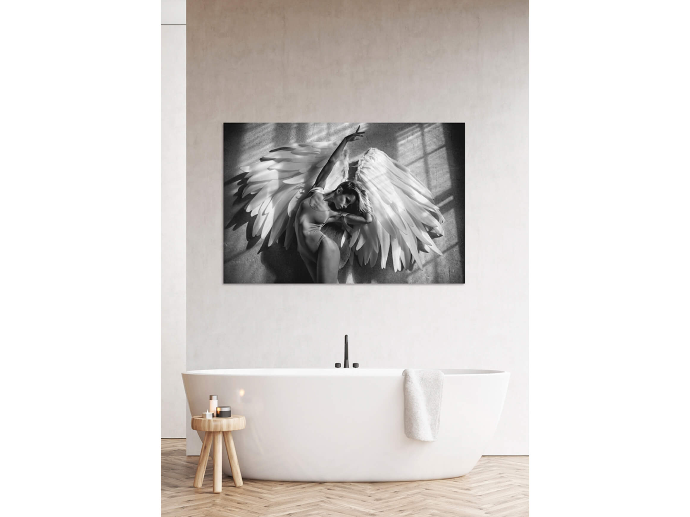 Digitaldruck auf Acrylglas Tänzerin mit Flügeln image LAND / Grösse: 120 x 80 cm