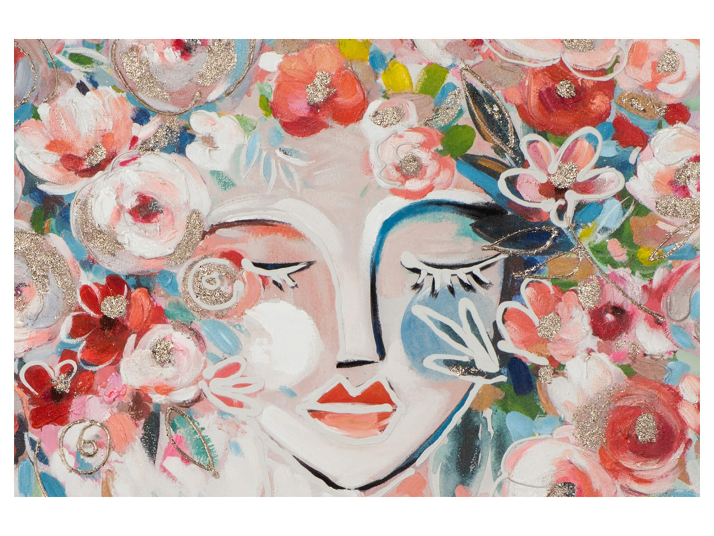 Bild Frau mit Bunter Blumenperücke image LAND