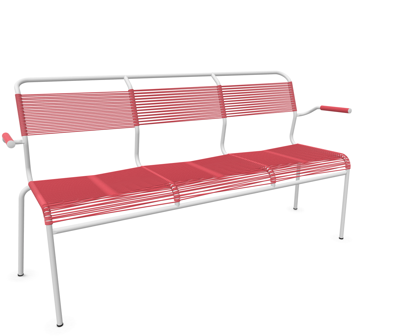 Schaffner Spaghetti-3er-Bank Säntis mit Lehne Rot | Schubiger Möbel