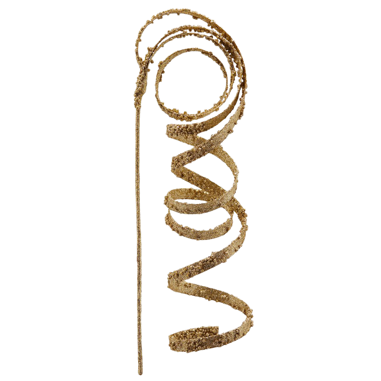 Kunstblumen Spirallocken Gold mit Glitzer H: 120 cm Edg