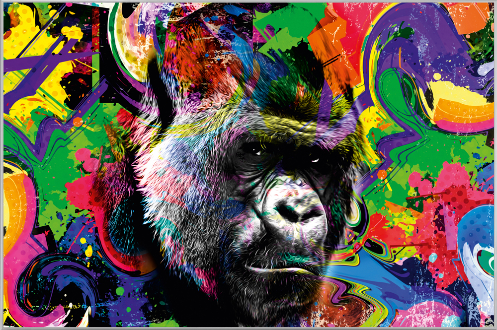 Bild mit Rahmen Pop Art Gorilla image LAND