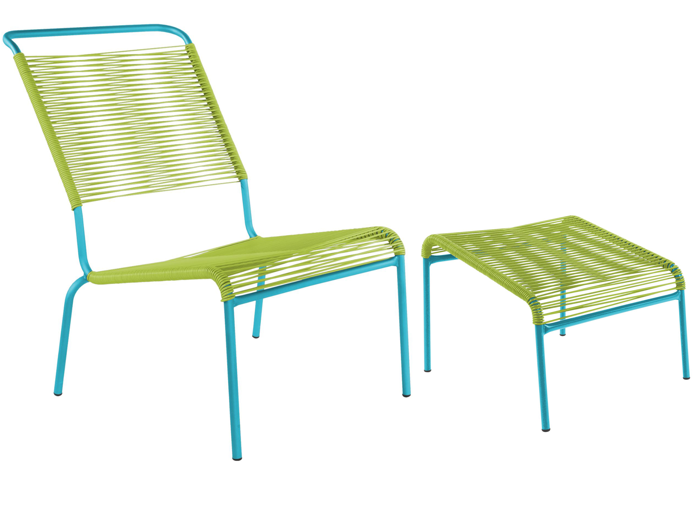 Schaffner Spaghetti-Lounger + Hocker Säntis Hochlehner Grün | Schubiger Möbel