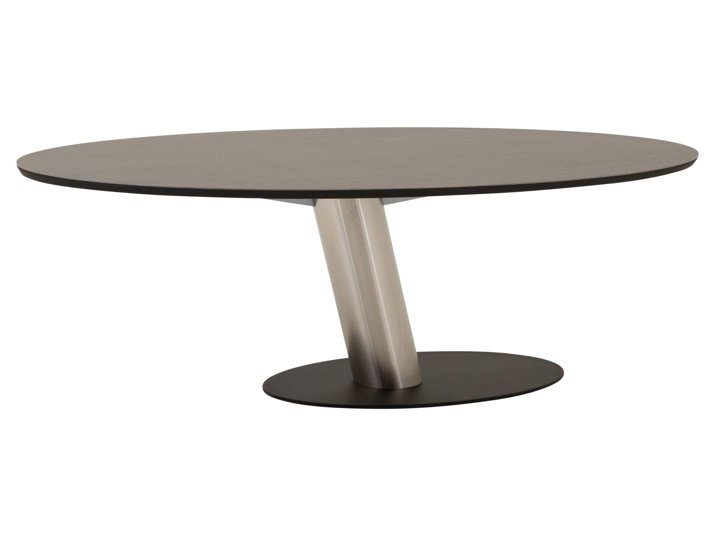 Esstisch Lima von Brees, Grau, Gestell Edelstahl, Oval,