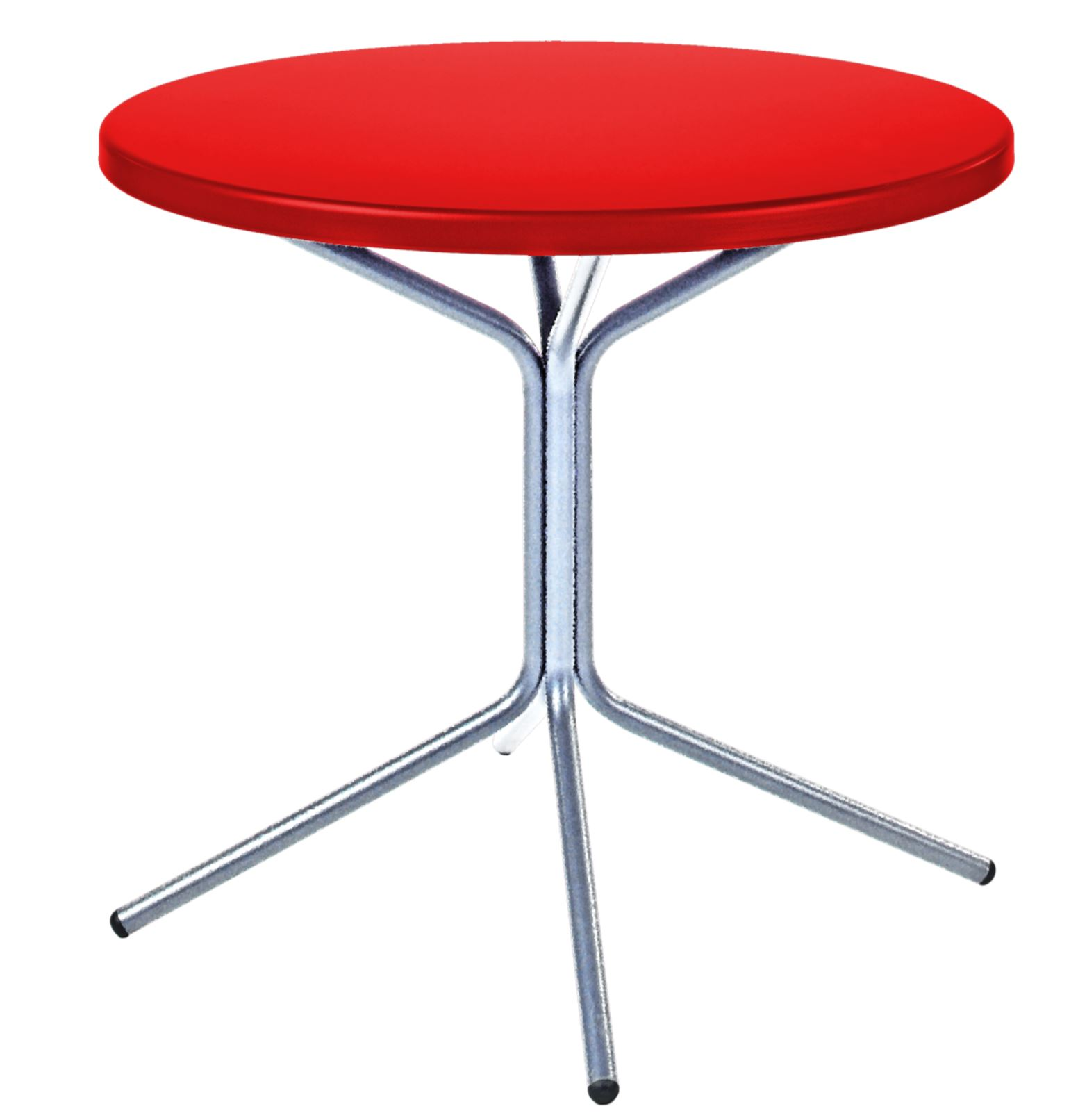Metall-Bistrotisch Pix Rund Feuerverzinkt von Schaffner / Farbe: Rot / DxH: 60 x 72 cm