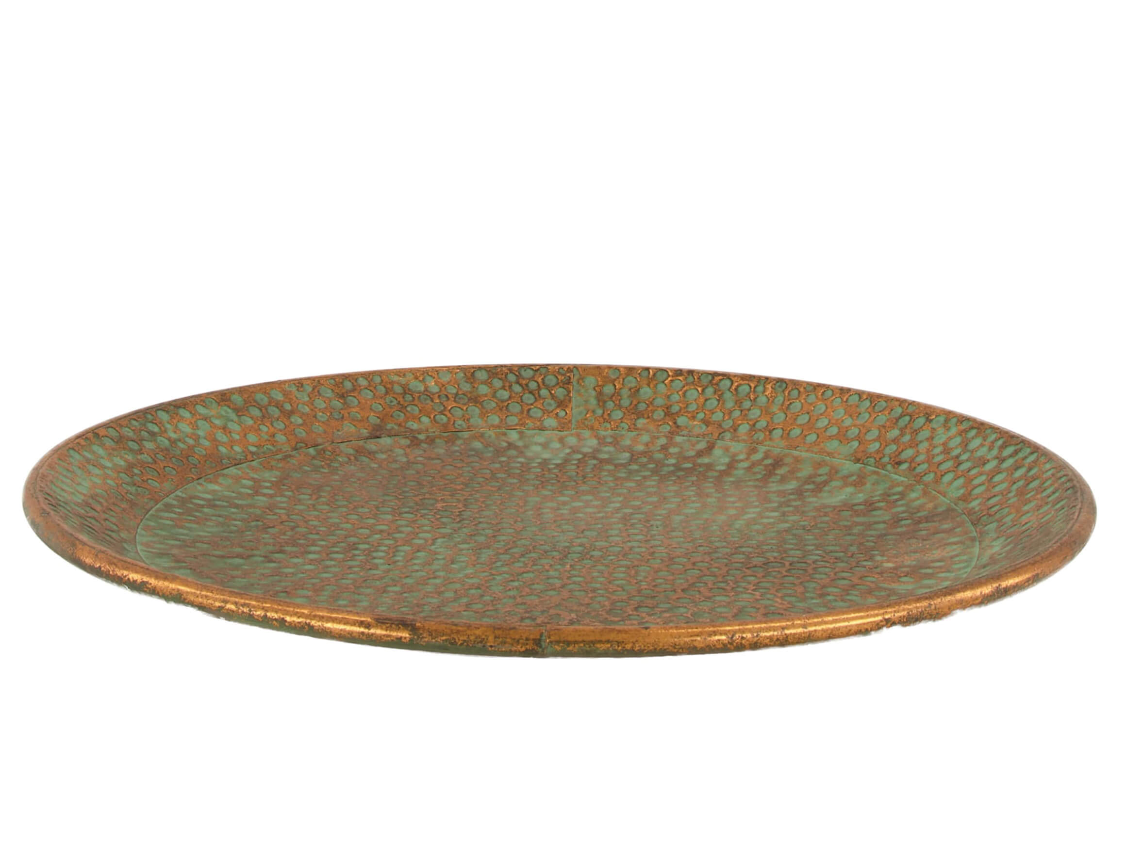 Tablett Metall Grün D: 38 cm Decofinder