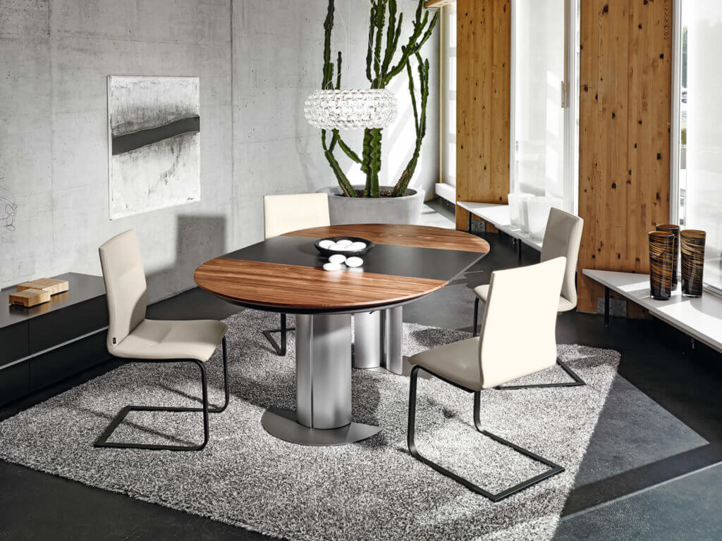 Armlehnstuhl Mona, Leder Schwarz, Freischwinger, b 52