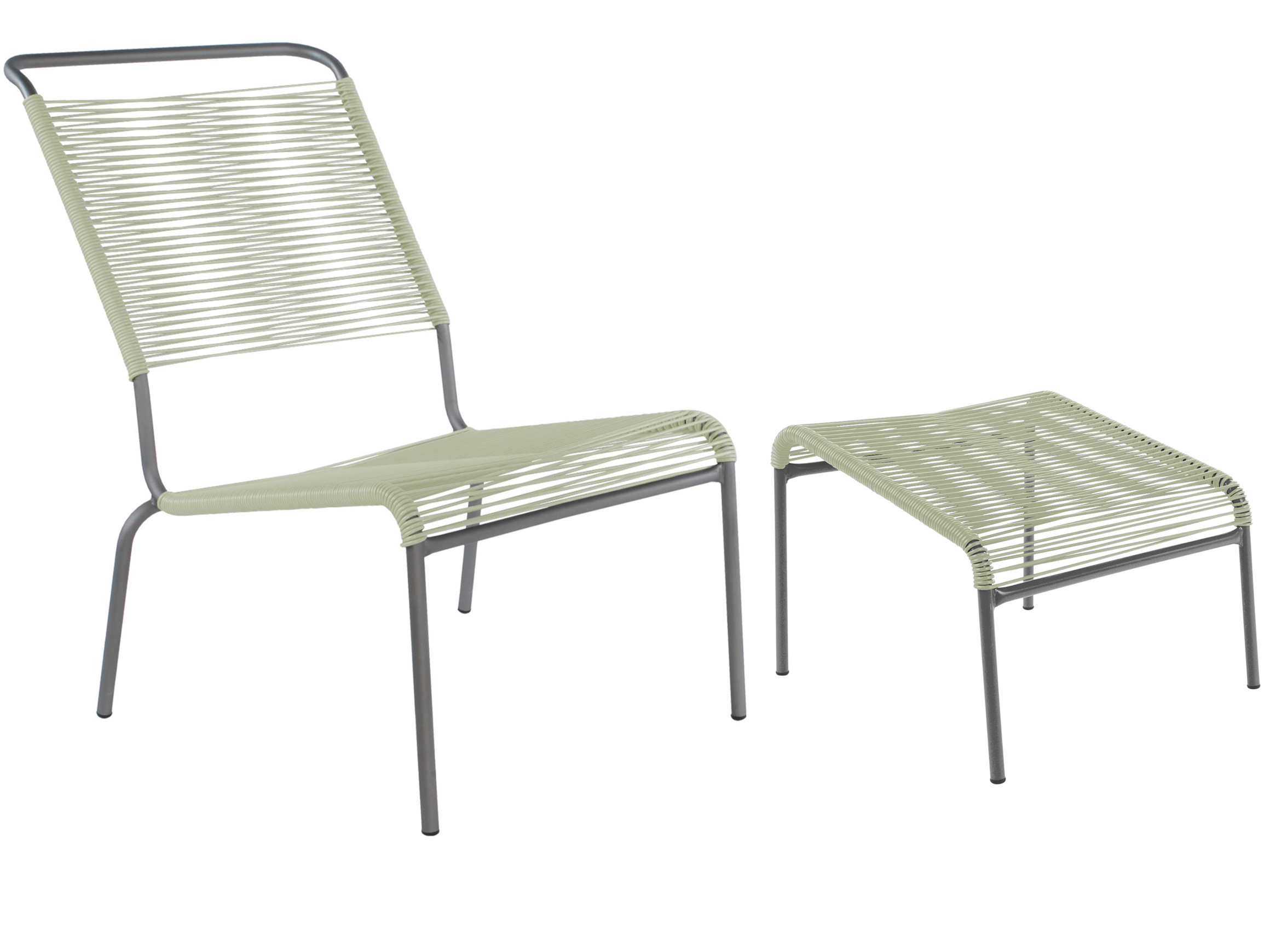 Schaffner Spaghetti-Lounger + Hocker Säntis Hochlehner Grün | Schubiger Möbel