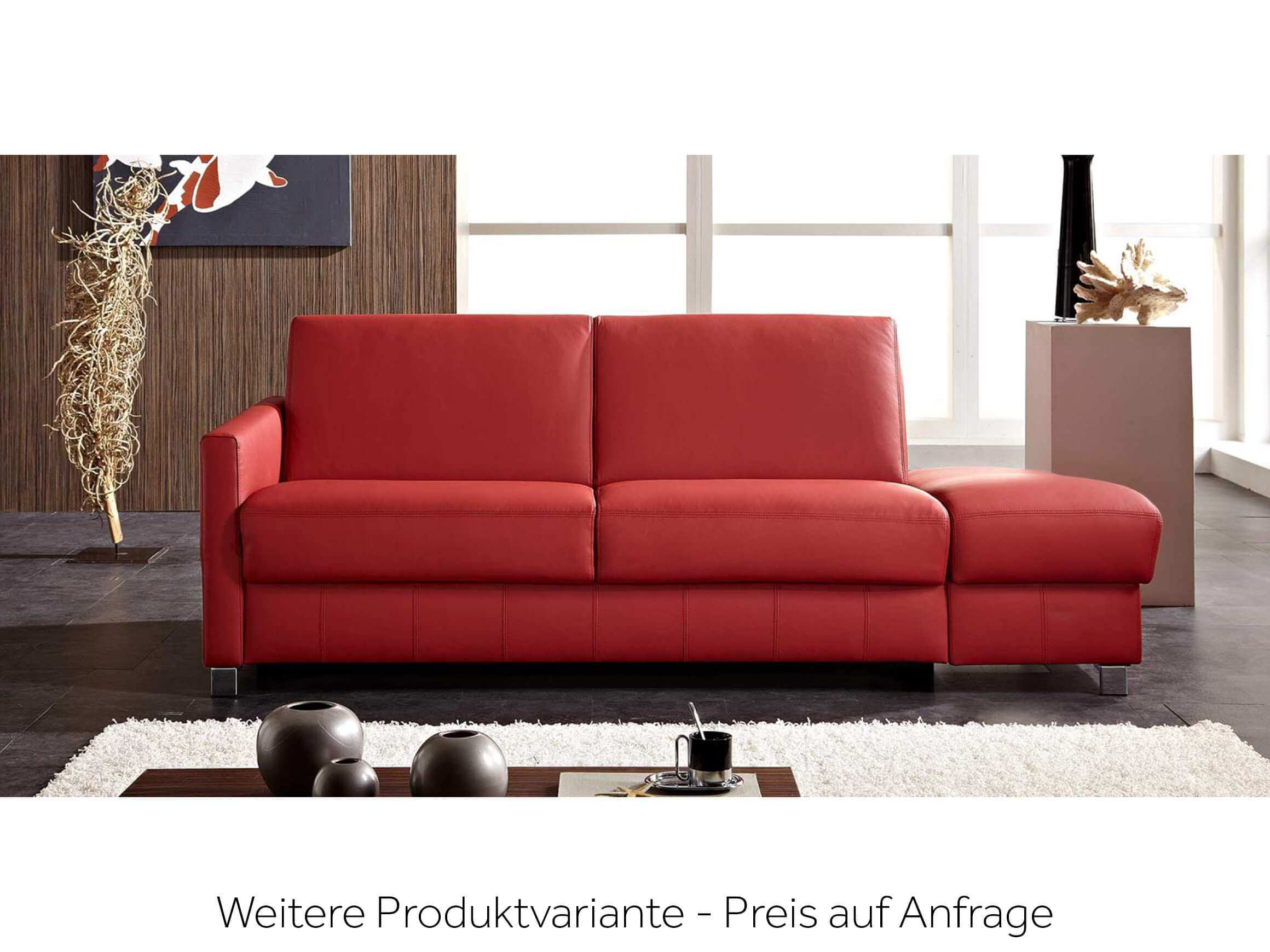 Bettsofa Mexico Leder Bali / Farbe: Beige / Material:
