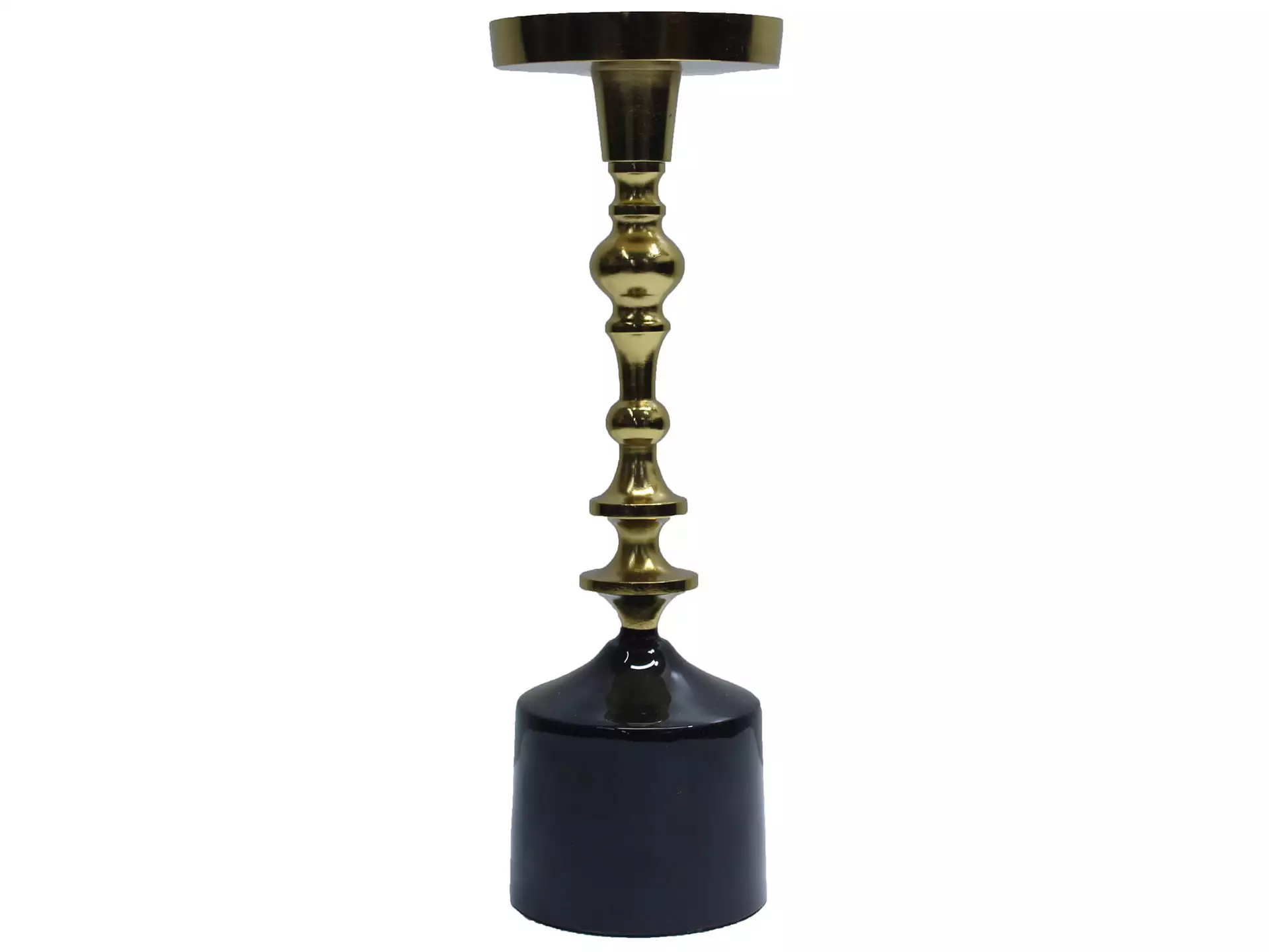 Kerzenständer Metall Schwarz Gold H: 34 cm Decofinder