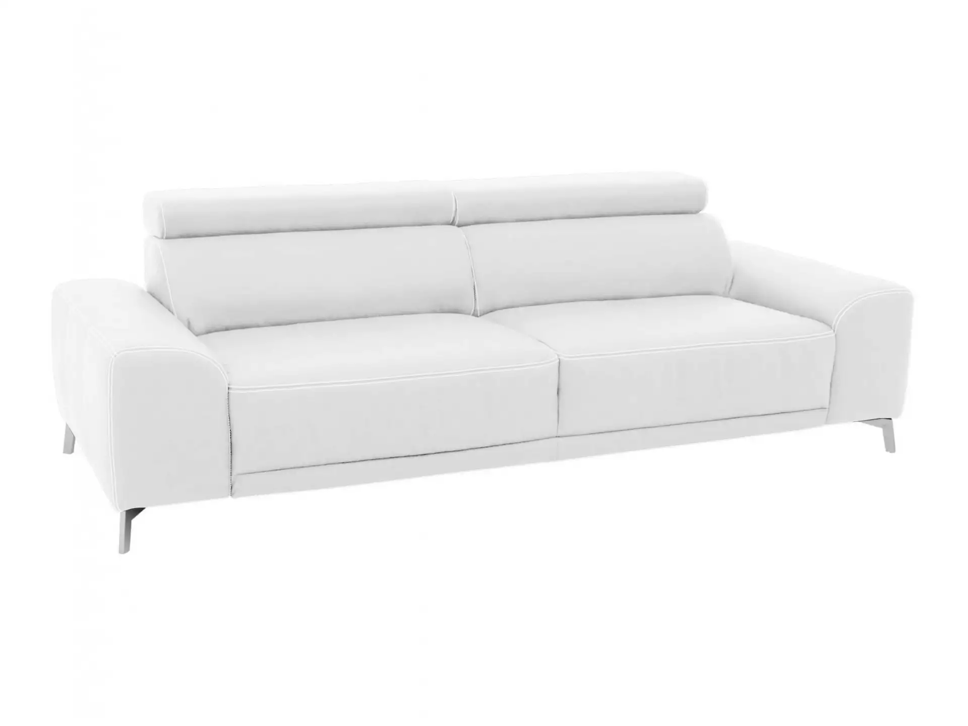 Sofa Lucio Basic B: 242 cm Candy / Farbe: Bianco / Material: Leder Basic