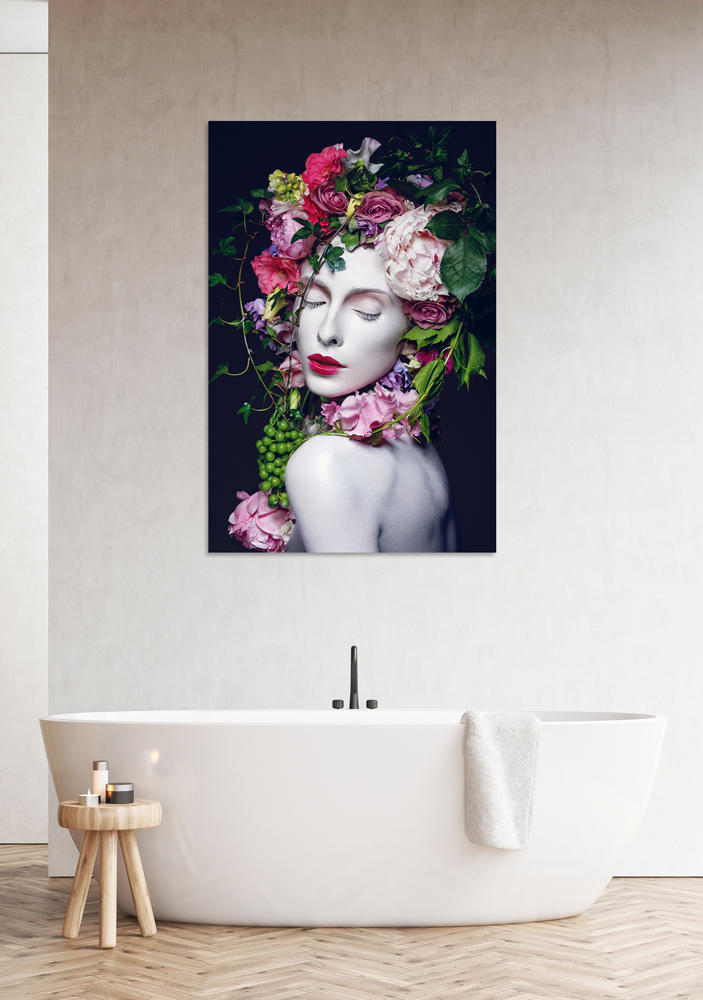 Alubild-Hübsche Frau mit Blumen-image LAND