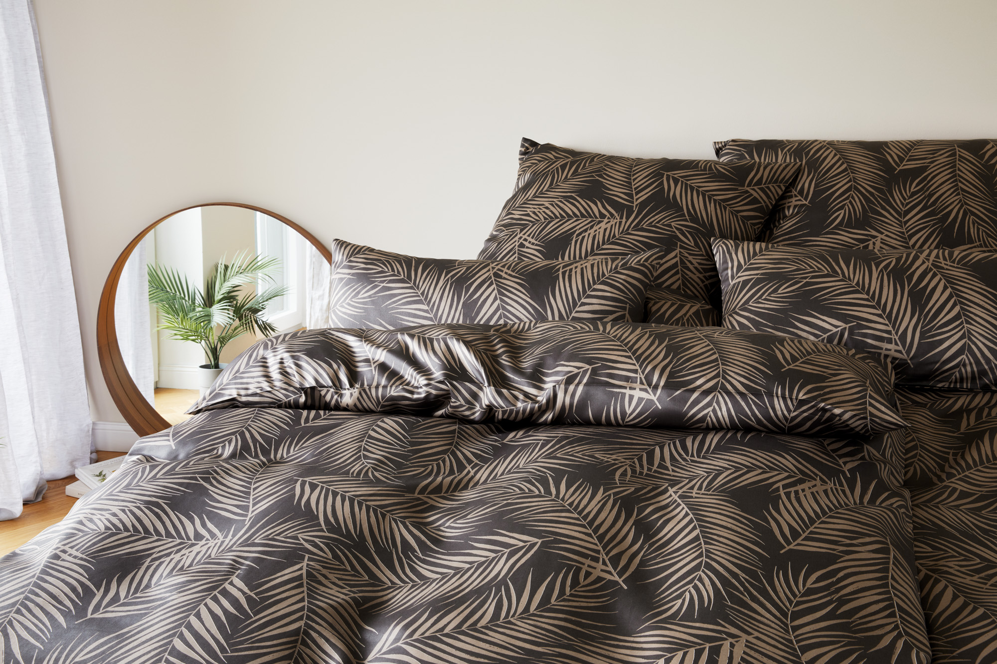 Literie Maison Leaves Basalt Elegante