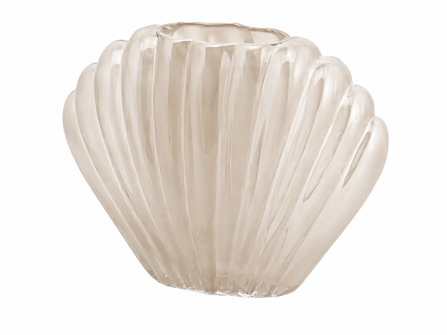 Edg Vase Muschel Sand H: 18 cm Beige | Schubiger Möbel