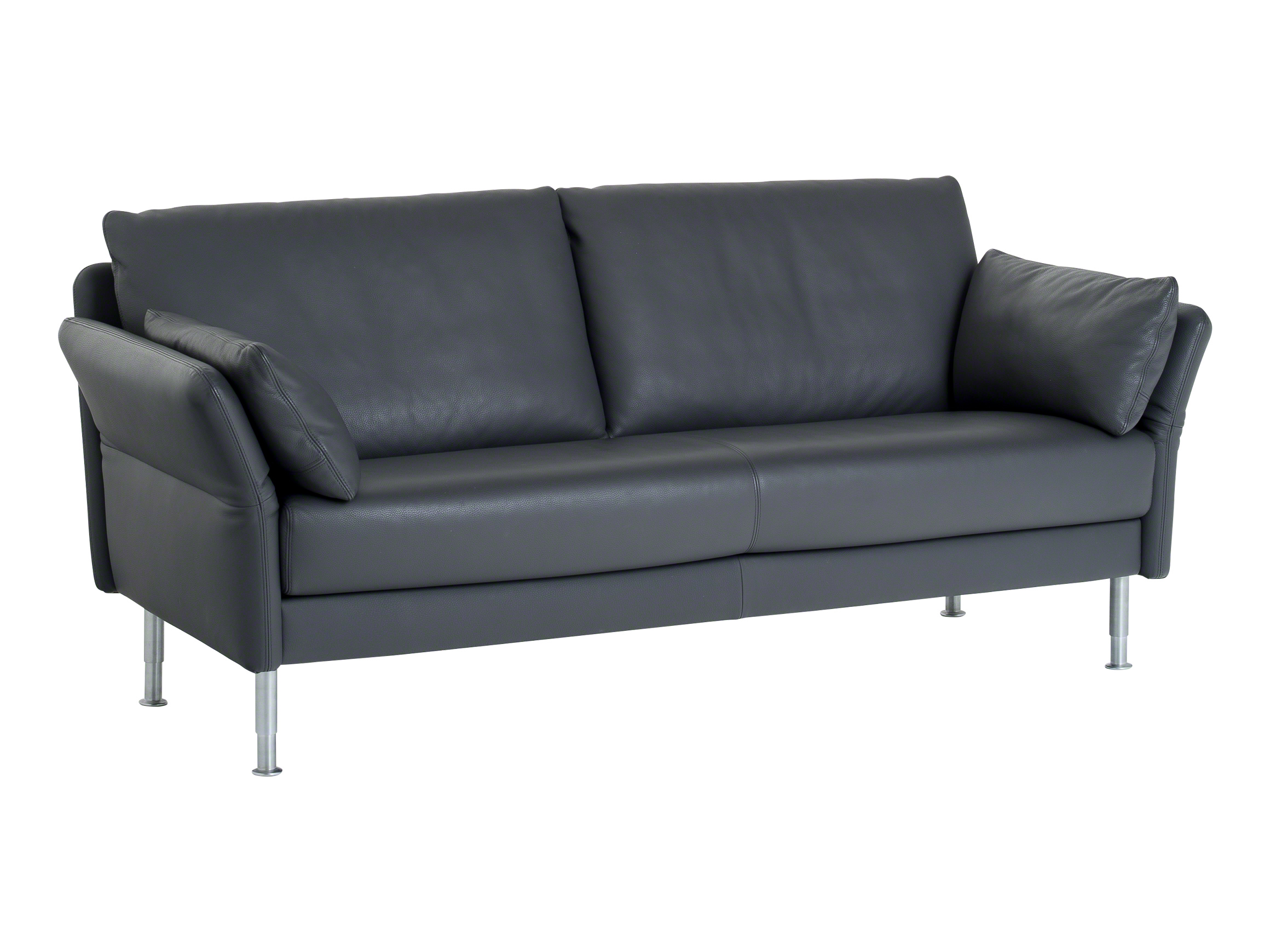 3er Sofa Campus, Leder, Chrom Glanz, B 191 cm T 85 cm H 80-85 cm