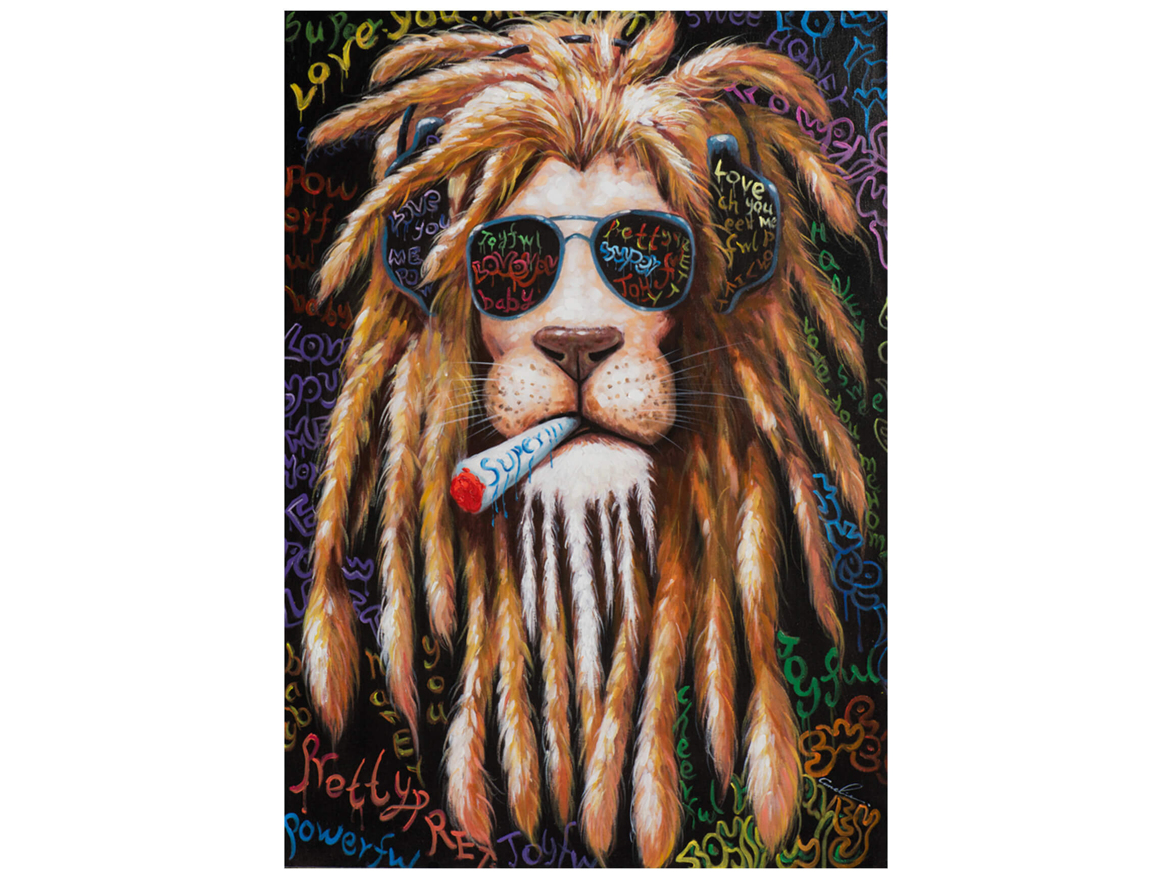 image LAND Bild Rauchender Löwe  | Schubiger Möbel