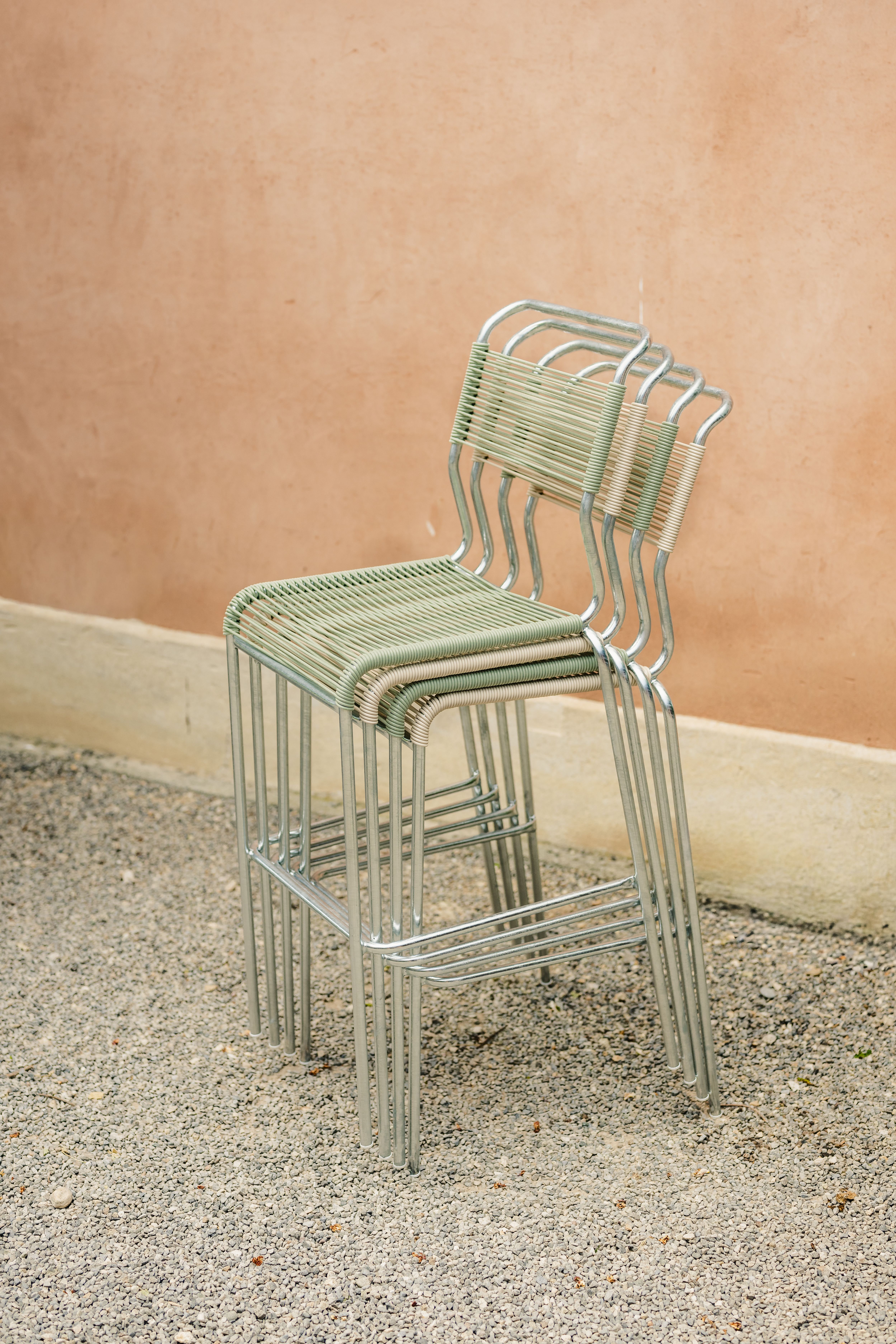 Bar-Spaghettistuhl Säntis von Schaffner / Farbe: Gelb / Grösse: 40 x 60 cm