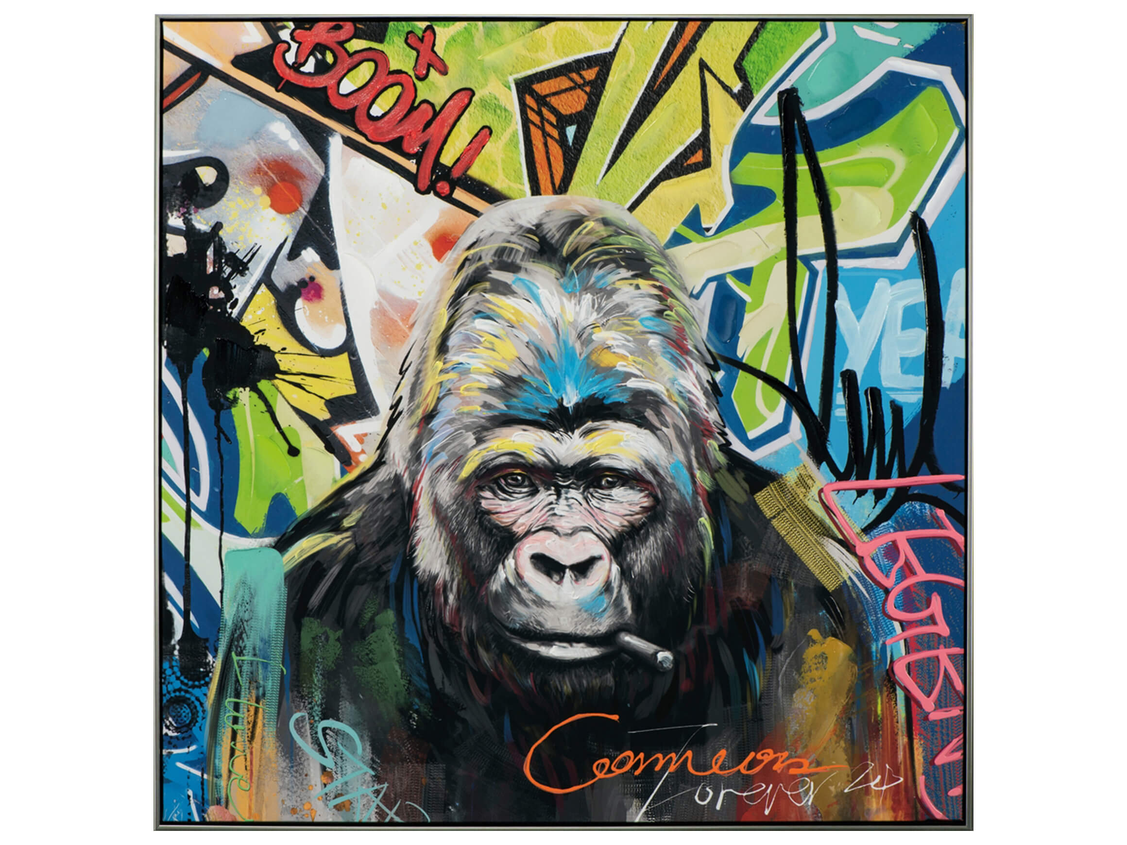 Bild Gorilla mit Buntem Hintergrund image LAND