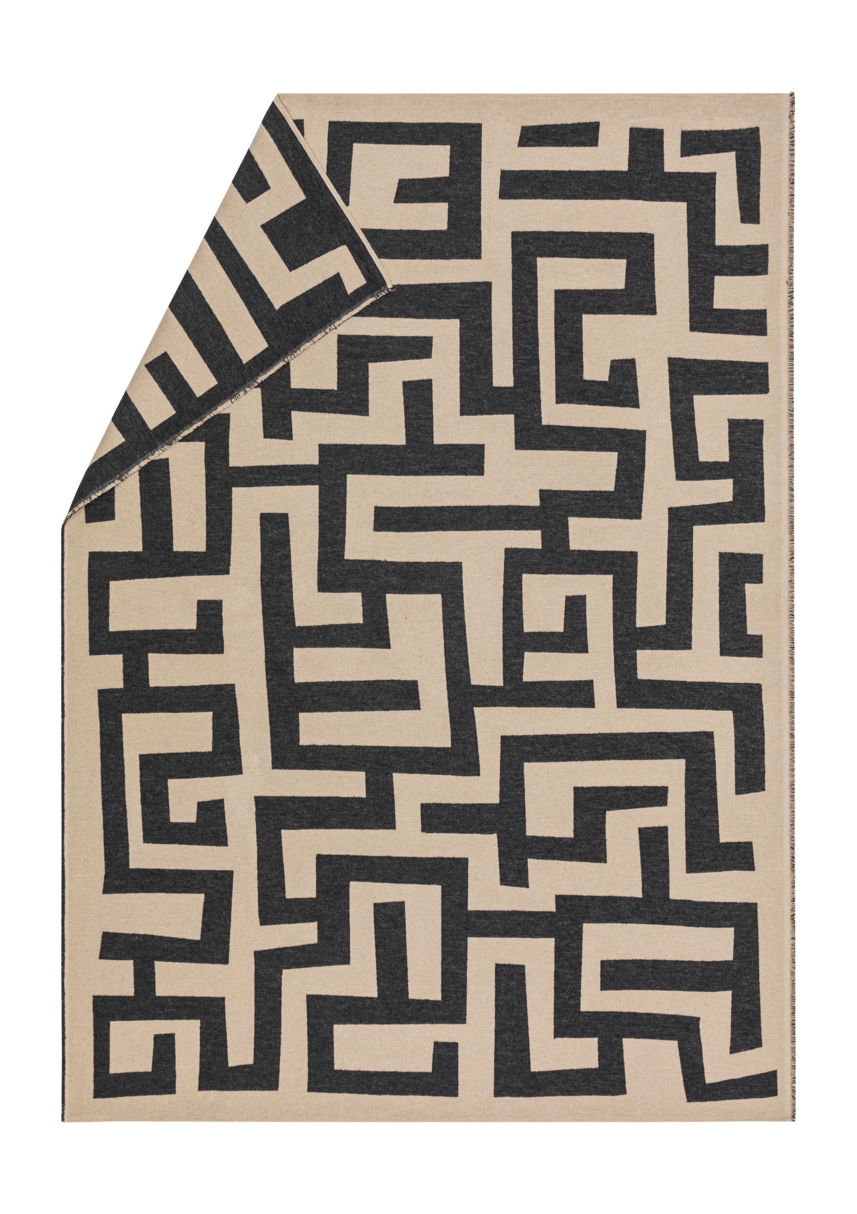 Plaid Luca Labyrinth Natur 140x200 cm Sander AG