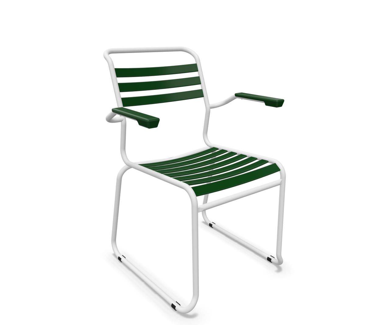 Schaffner Kufen-Lättli-Stuhl Säntis mit Lehne Grün | Schubiger Möbel