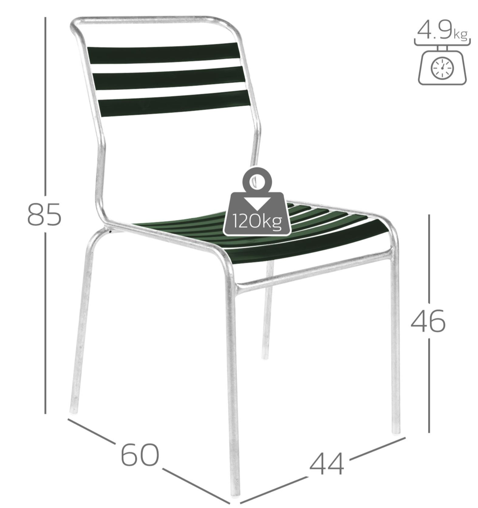 Lättli-Stuhl Säntis Feuerverzinkt von Schaffner / Farbe: Rot / Grösse: 44 x 60 cm