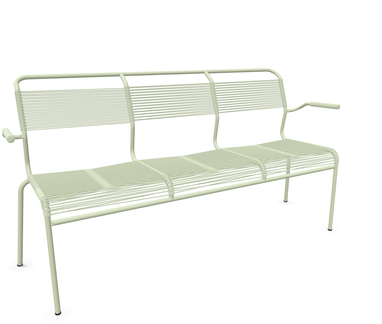 Schaffner Spaghetti-3er-Bank Säntis mit Lehne Grün | Schubiger Möbel