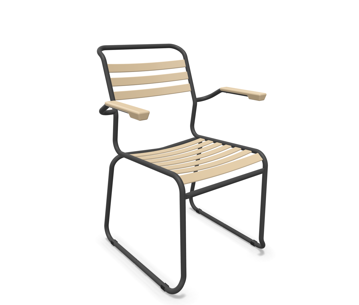 Schaffner Kufen-Lättli-Stuhl Säntis mit Lehne Braun | Schubiger Möbel