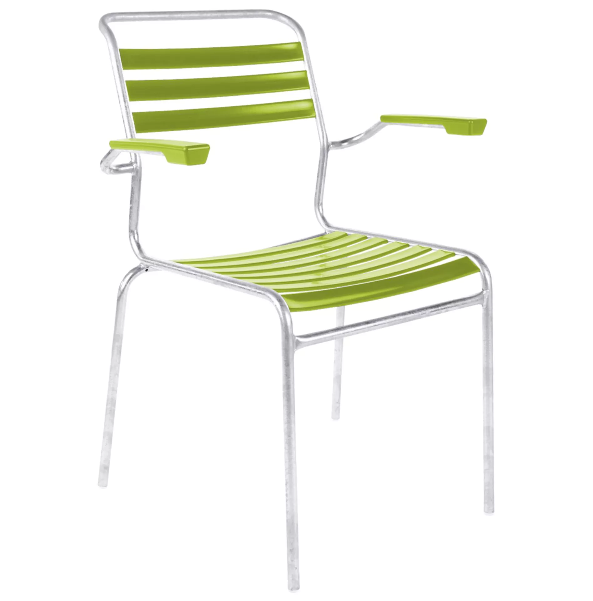 Lättli-Stuhl Säntis mit Armlehnen Schaffner / Farbe: Hellgrün