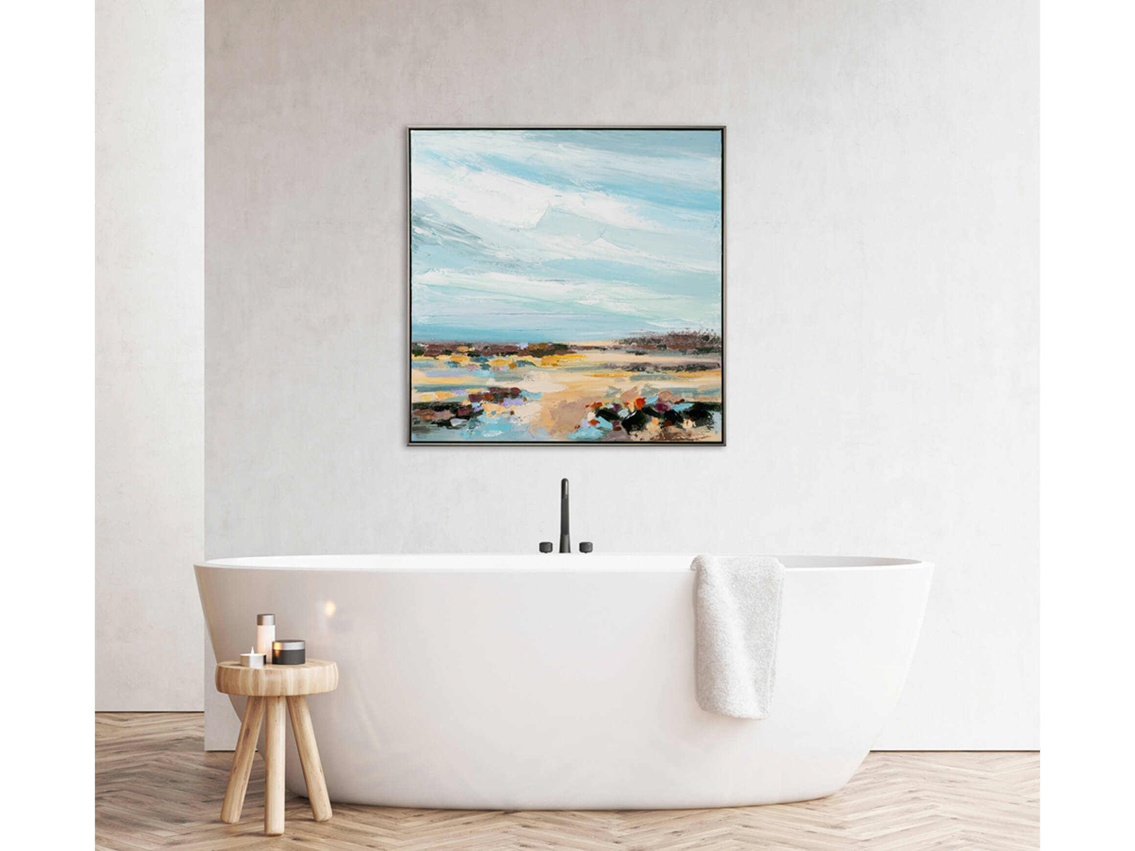 Bild mit Rahmen Landschaft mit Blauem Himmel image LAND