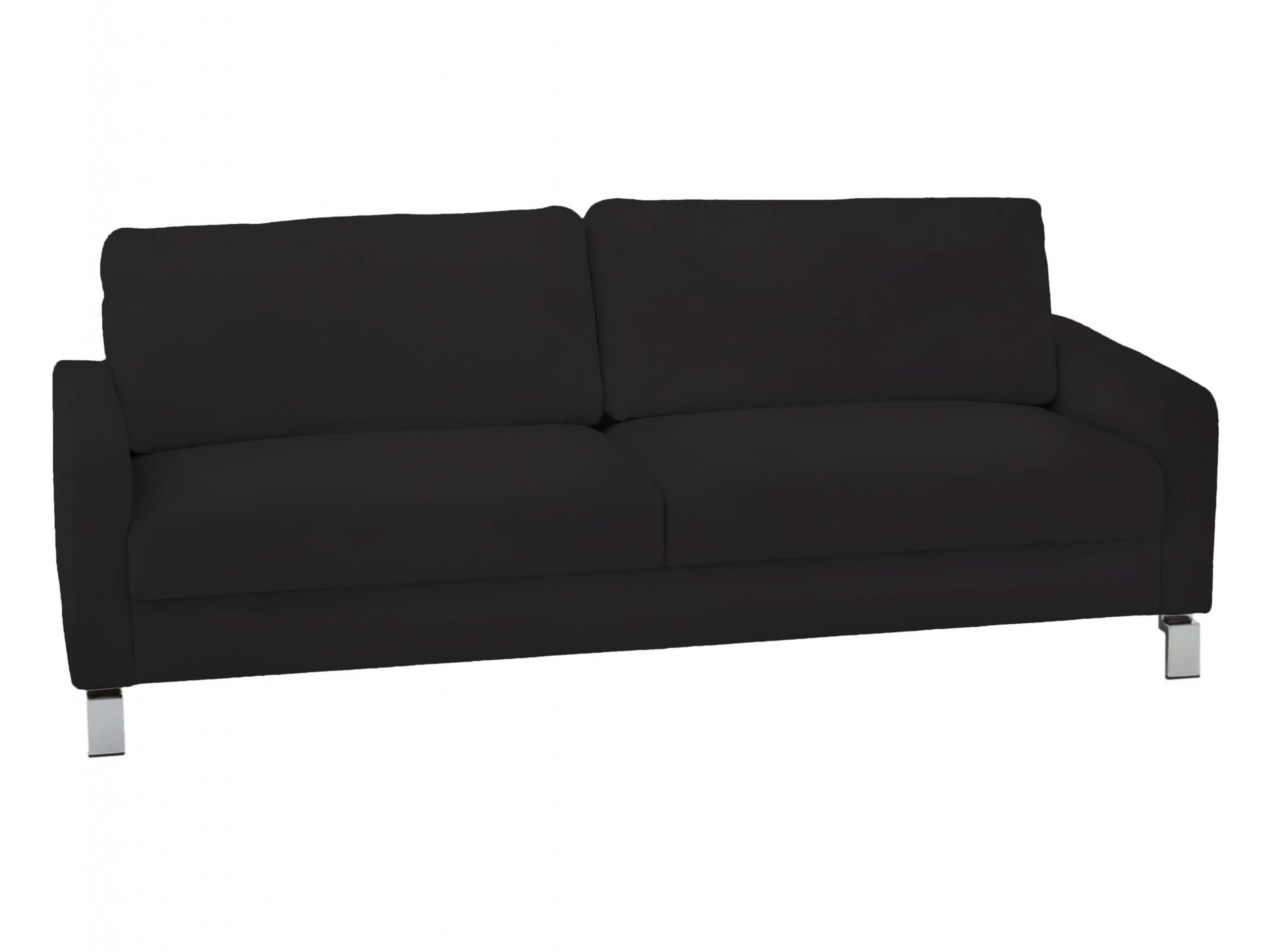 Sofa Interims Basic B: 204 cm Candy / Farbe: Schwarz / Material: Leder Basic